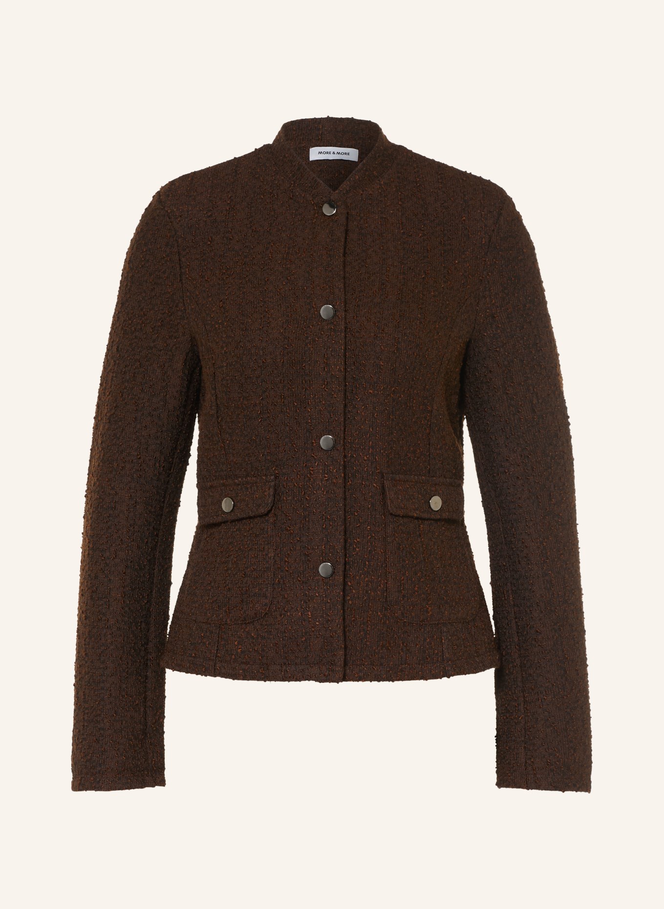 MORE & MORE Kastenjacke aus Bouclé: DUNKELBRAUN / BRAUN