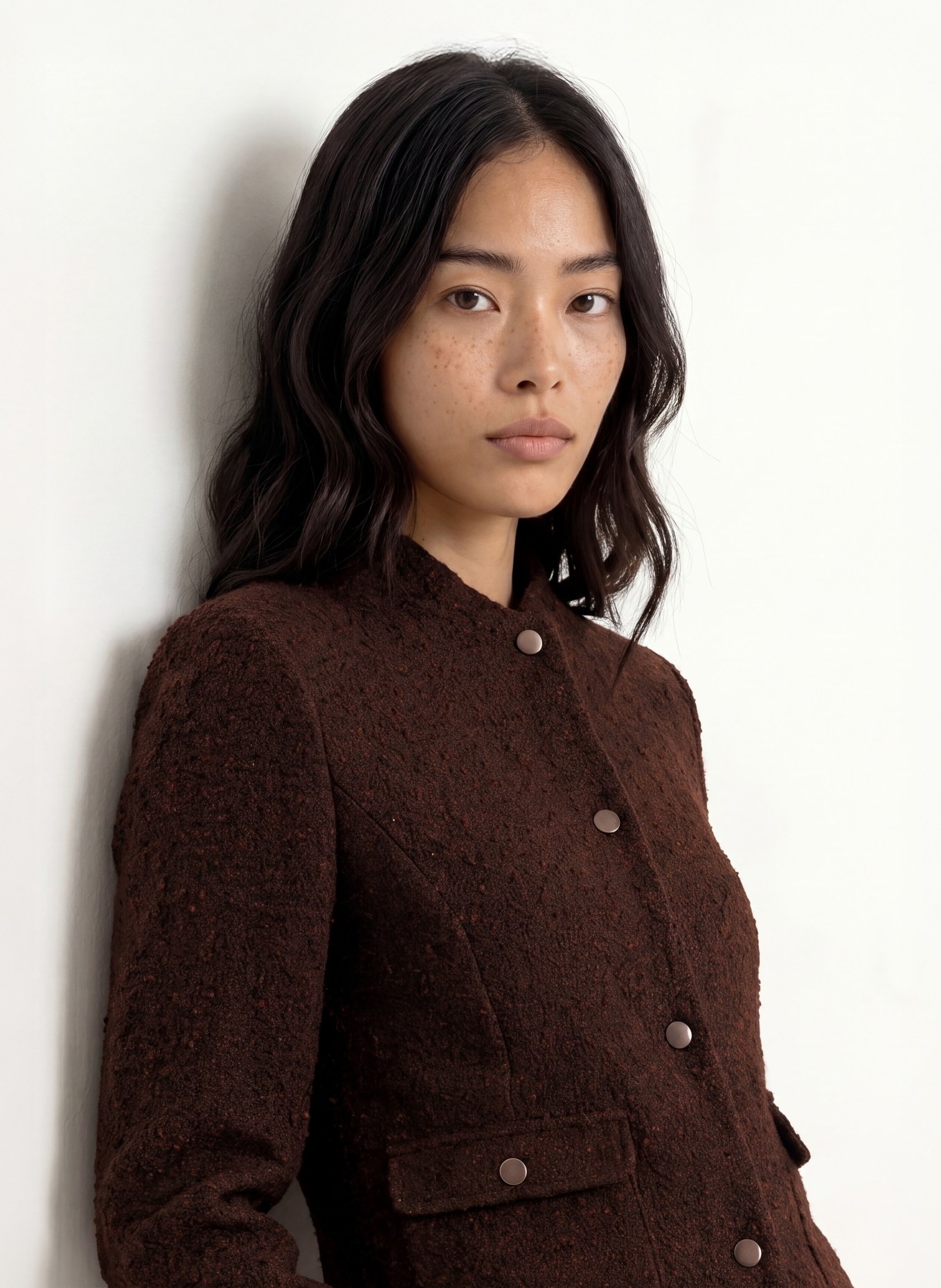 MORE & MORE Kastenjacke aus Bouclé: DUNKELBRAUN / BRAUN