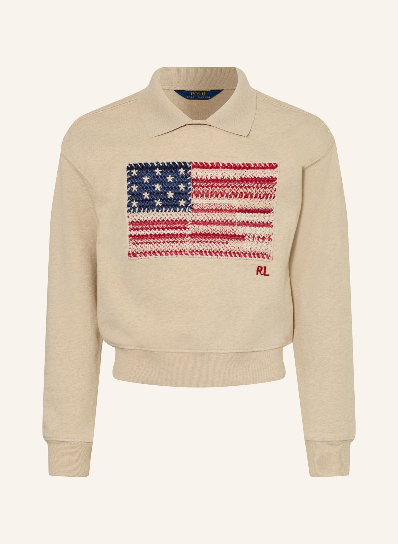 POLO RALPH LAUREN Sweat-shirt: BEIGE / ROUGE FONCÉ / BLEU FONCÉ