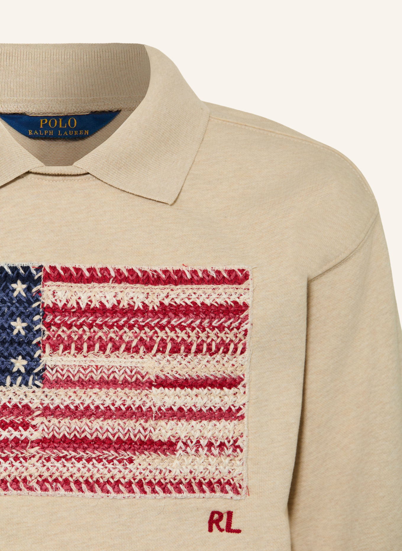 POLO RALPH LAUREN Sweat-shirt: BEIGE / ROUGE FONCÉ / BLEU FONCÉ