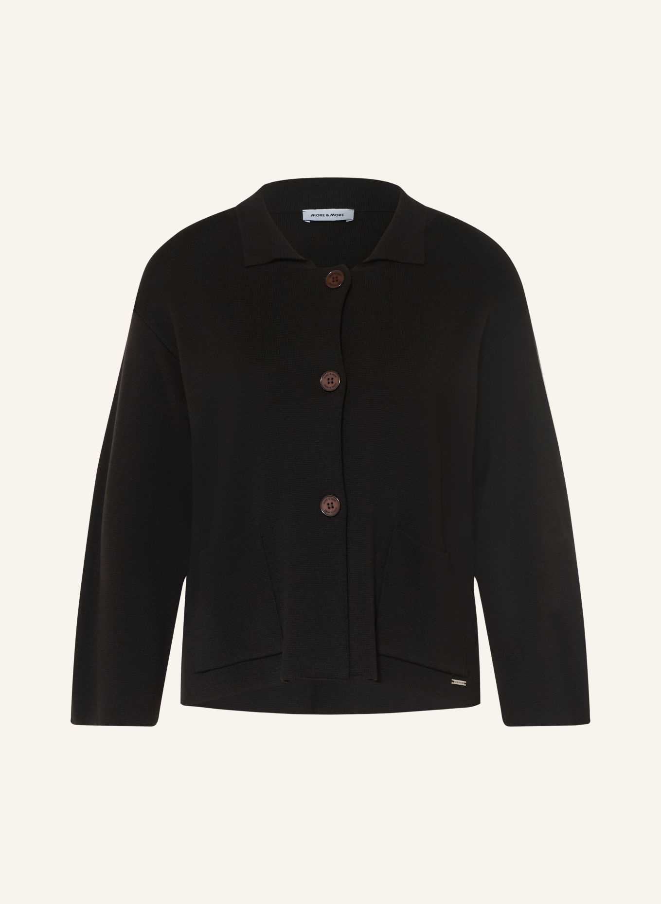 MORE & MORE Cardigan with 3/4 sleeves: BLACK