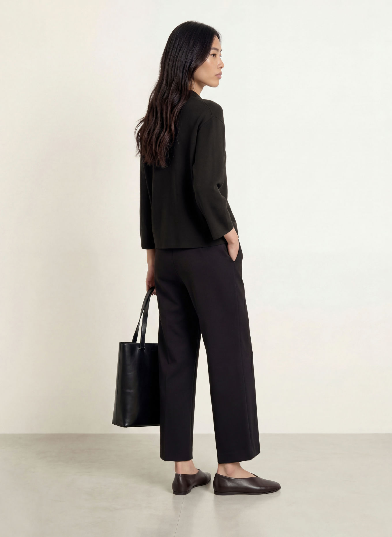 MORE & MORE Cardigan with 3/4 sleeves: BLACK
