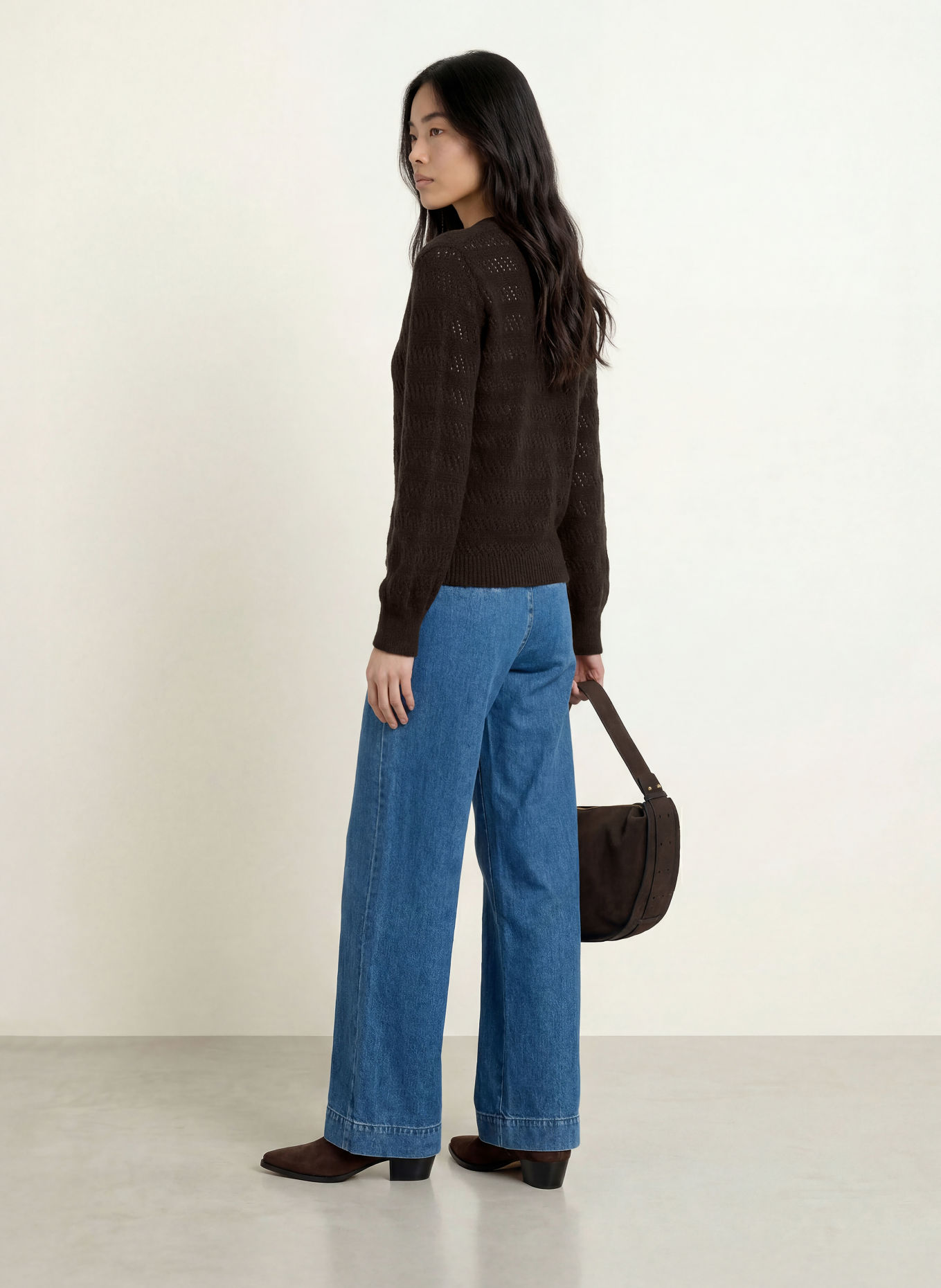 MORE & MORE Cardigan: DARK BROWN