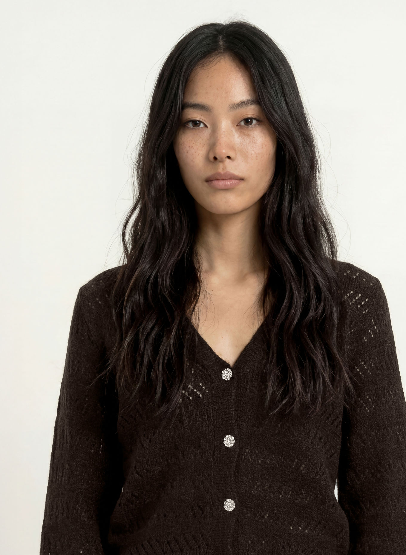 MORE & MORE Cardigan: DARK BROWN