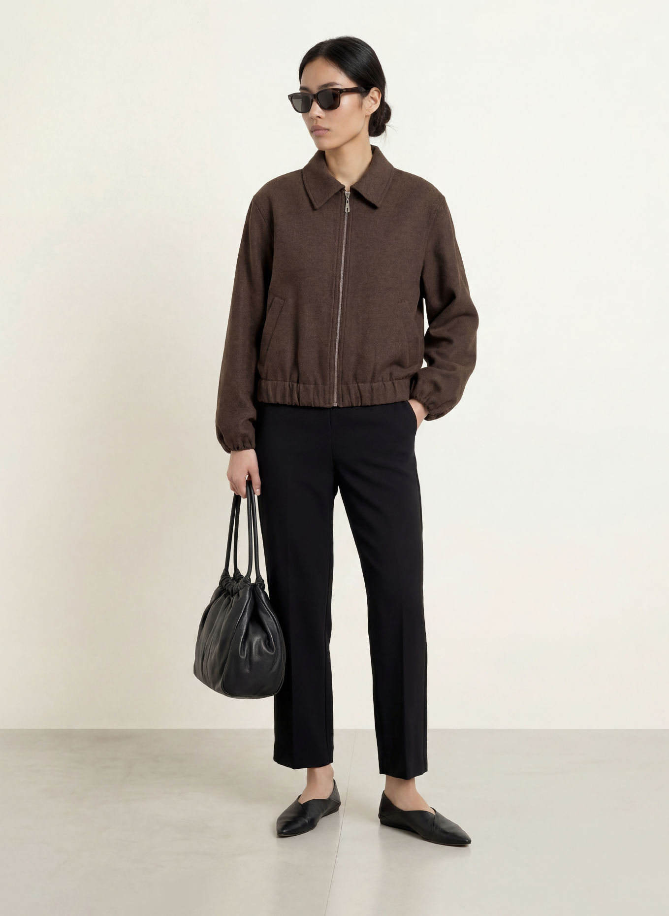 MORE & MORE Bomber jacket: DARK BROWN