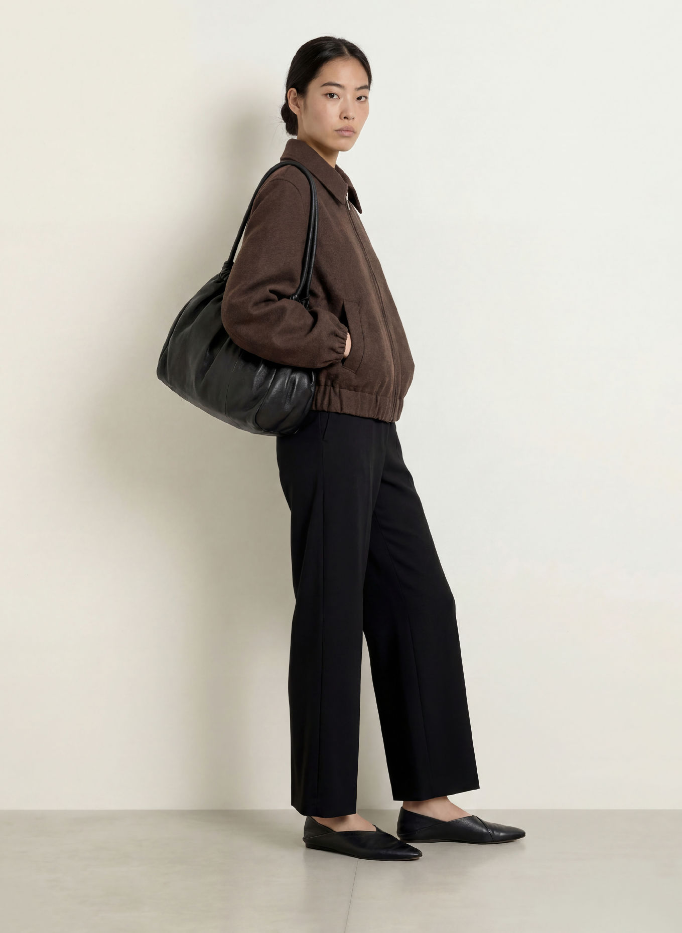 MORE & MORE Bomber jacket: DARK BROWN