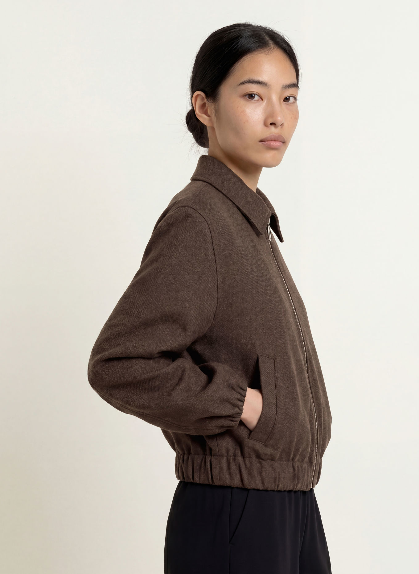 MORE & MORE Bomber jacket: DARK BROWN
