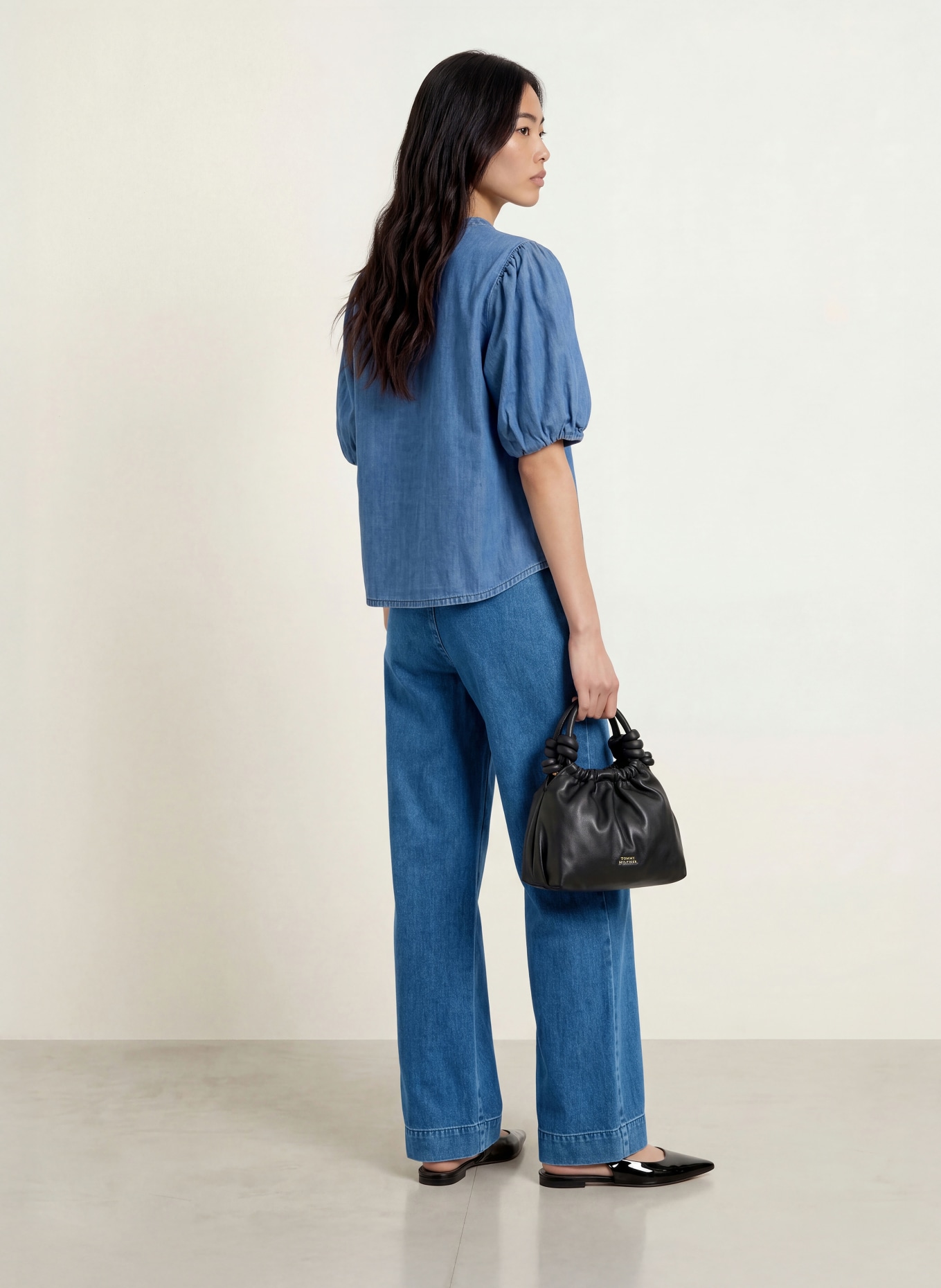 MORE & MORE Wide Leg Jeans: 0962 middle blue denim