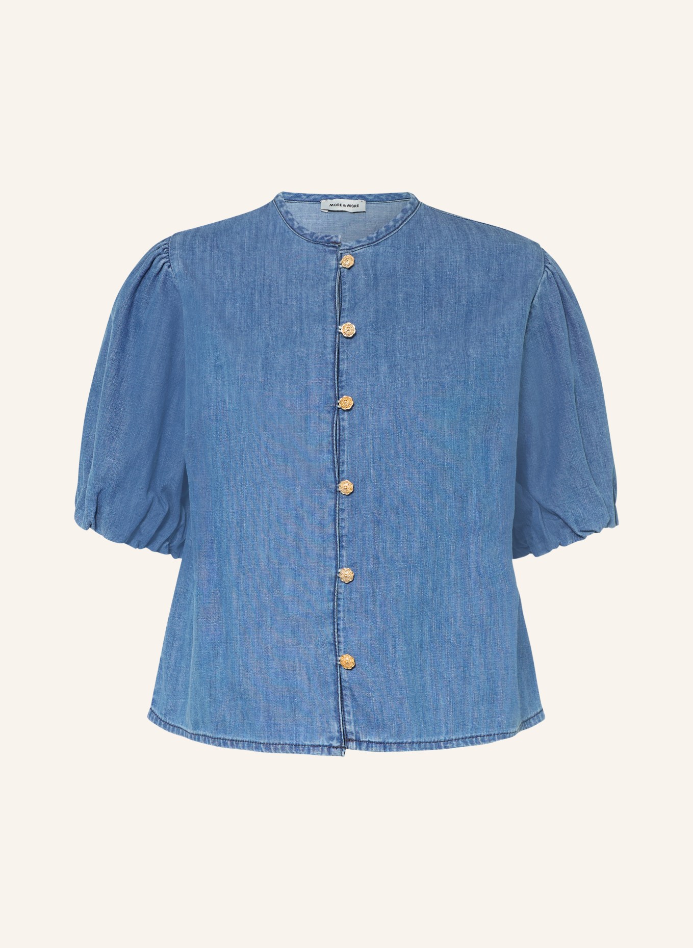 MORE & MORE Jeansbluse: BLAU