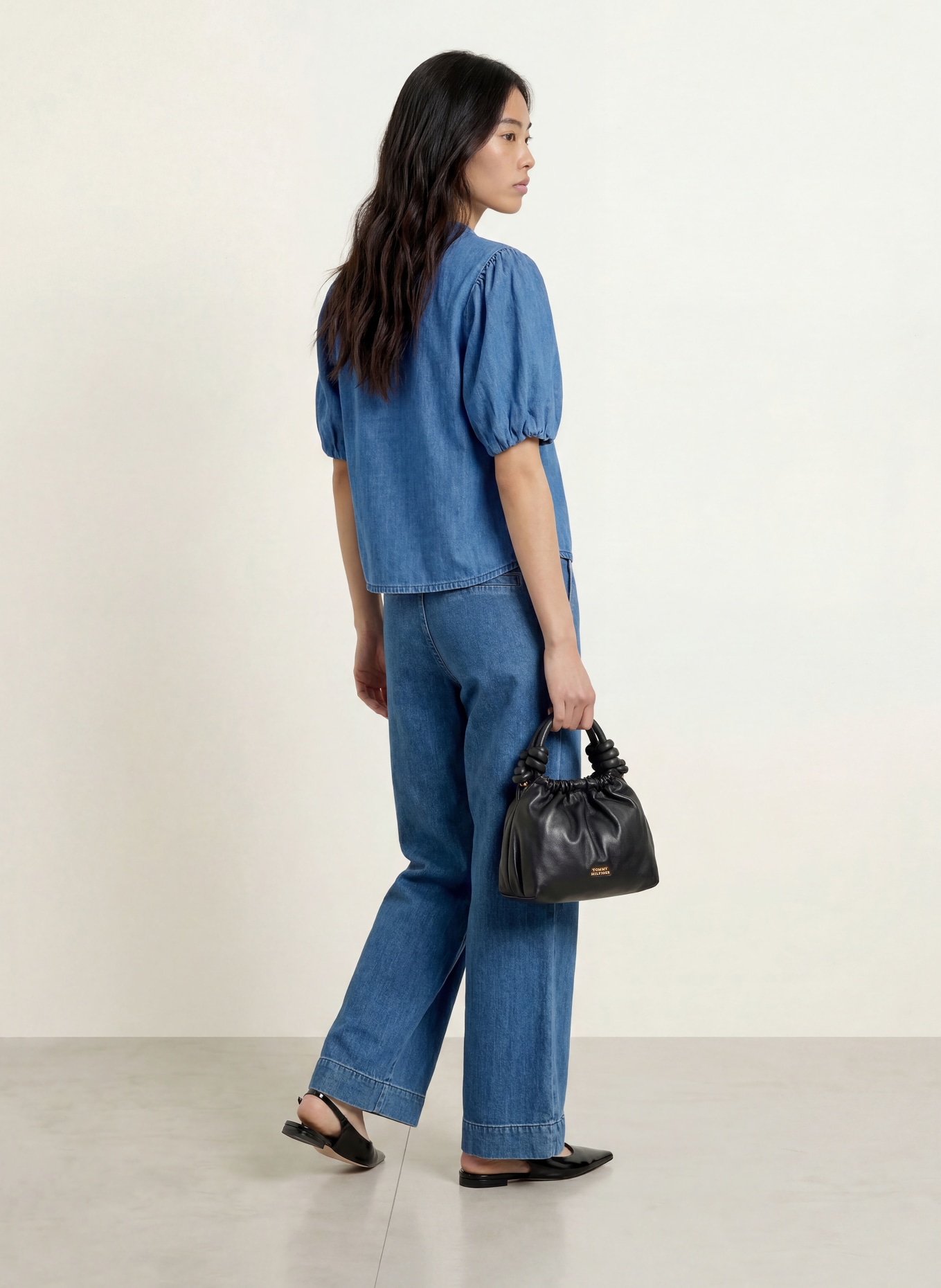 MORE & MORE Jeansbluse: BLAU