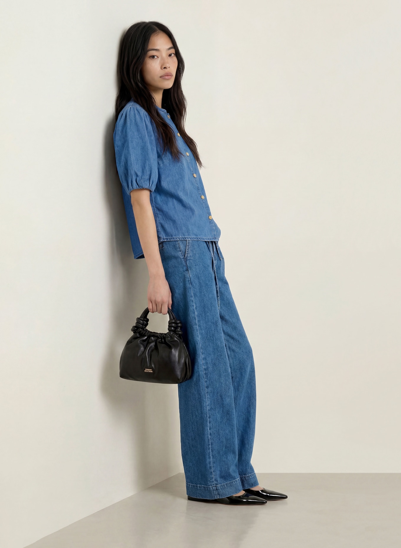 MORE & MORE Jeansbluse: BLAU