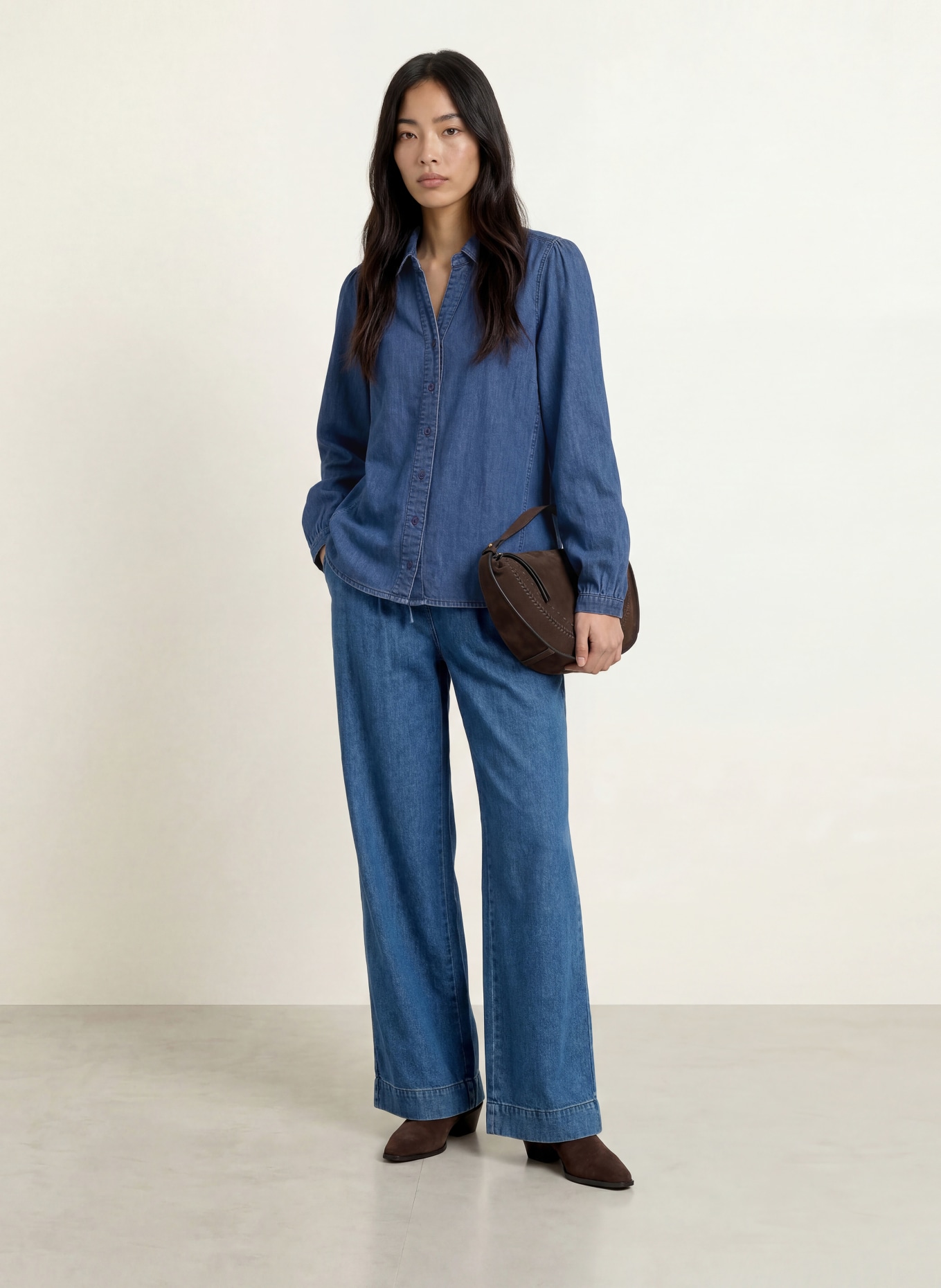 MORE & MORE Chemise en jean: BLEU