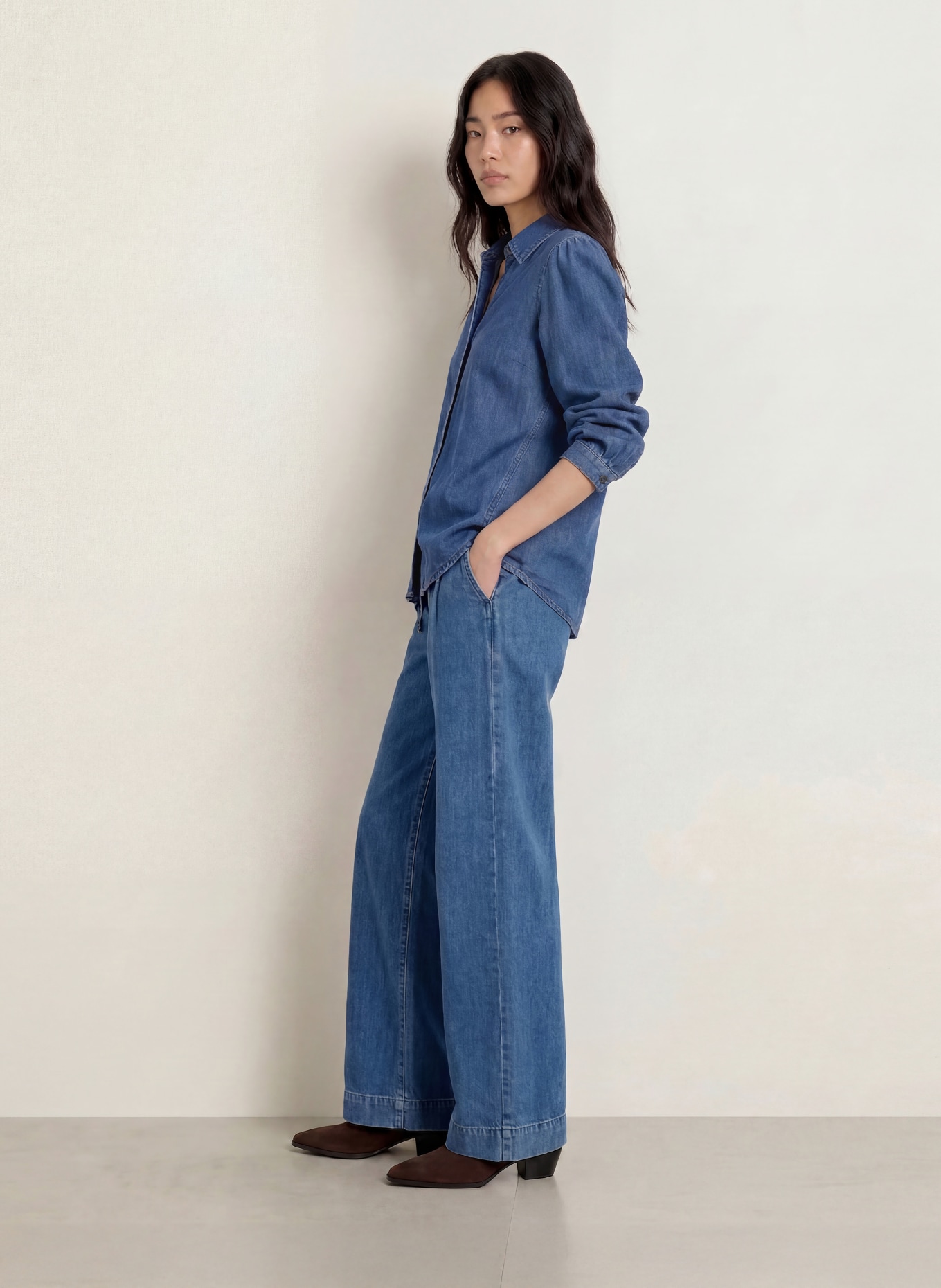 MORE & MORE Chemise en jean: BLEU