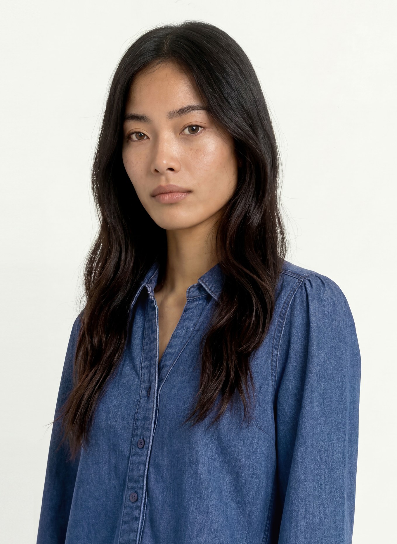 MORE & MORE Chemise en jean: BLEU