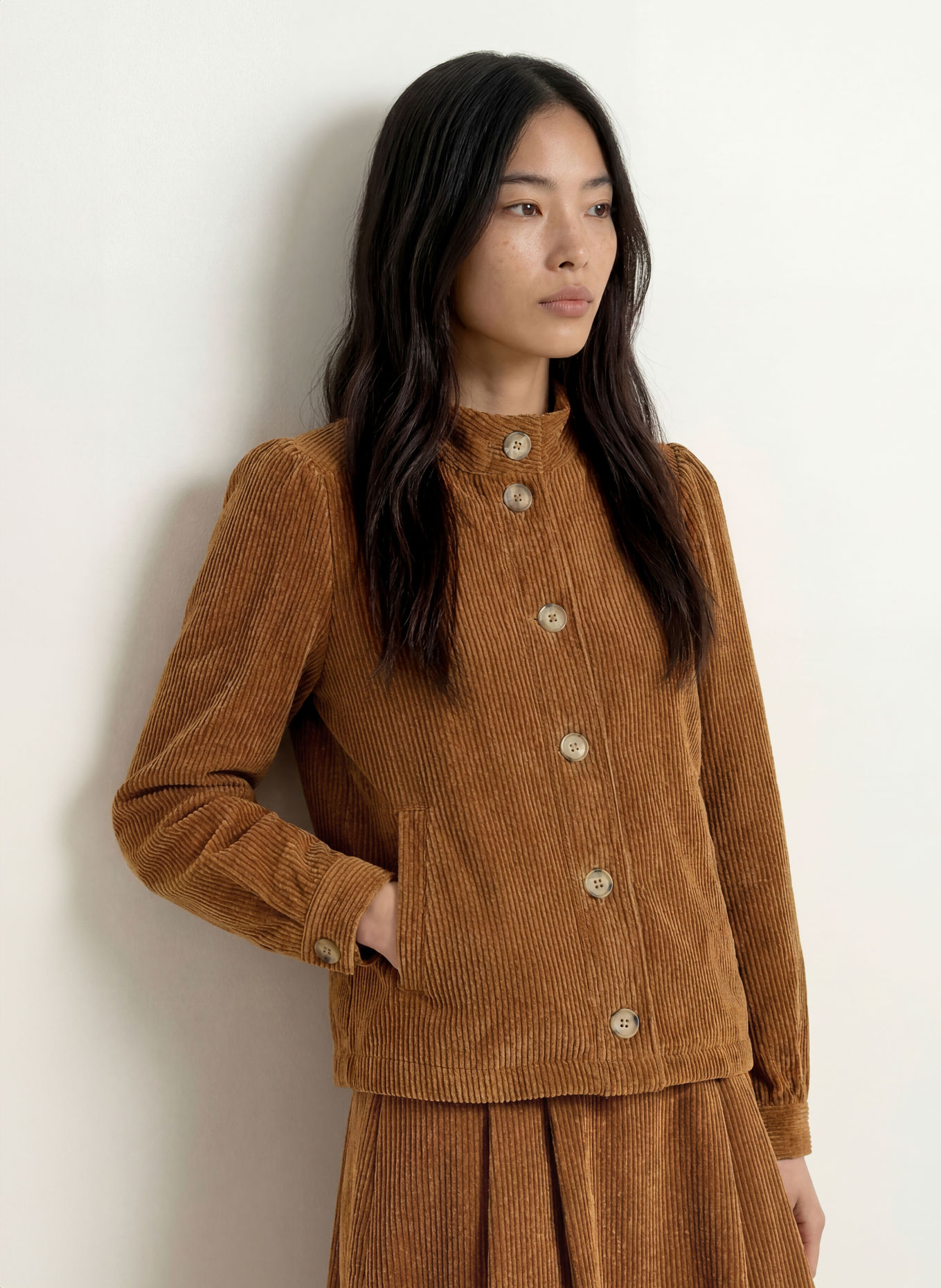 MORE & MORE Corduroy jasje: COGNAC