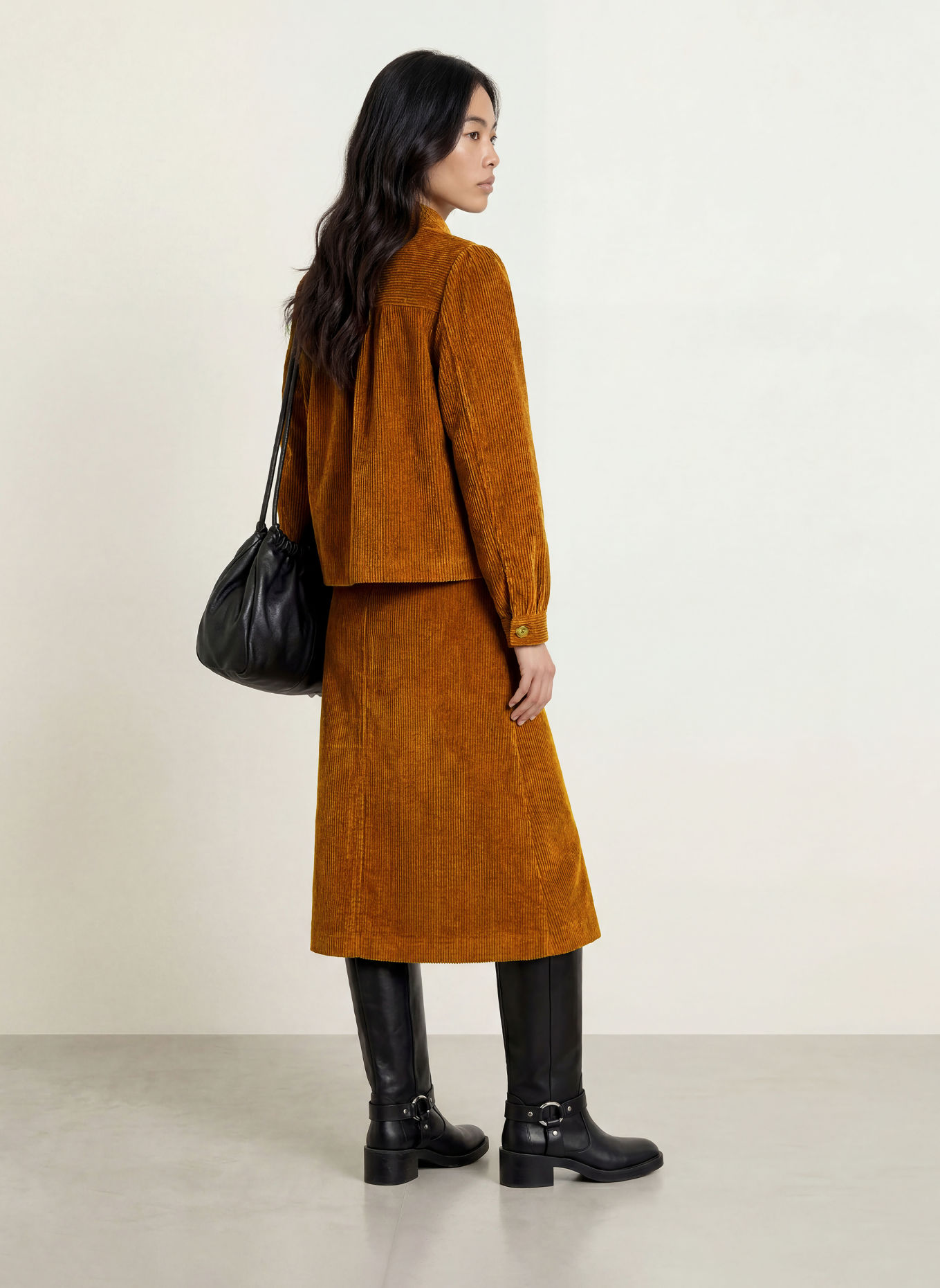 MORE & MORE Corduroyrok: COGNAC