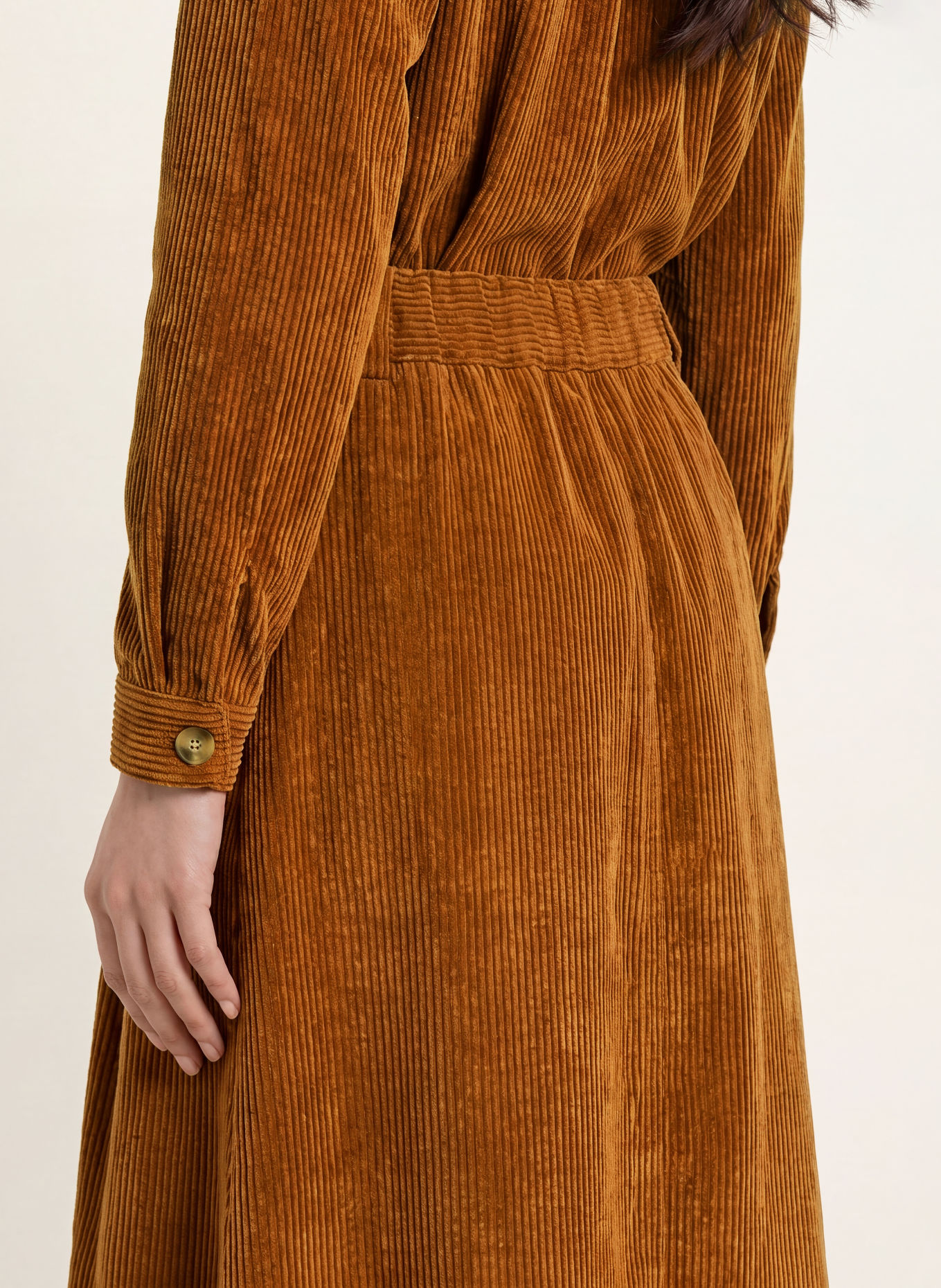 MORE & MORE Corduroyrok: COGNAC