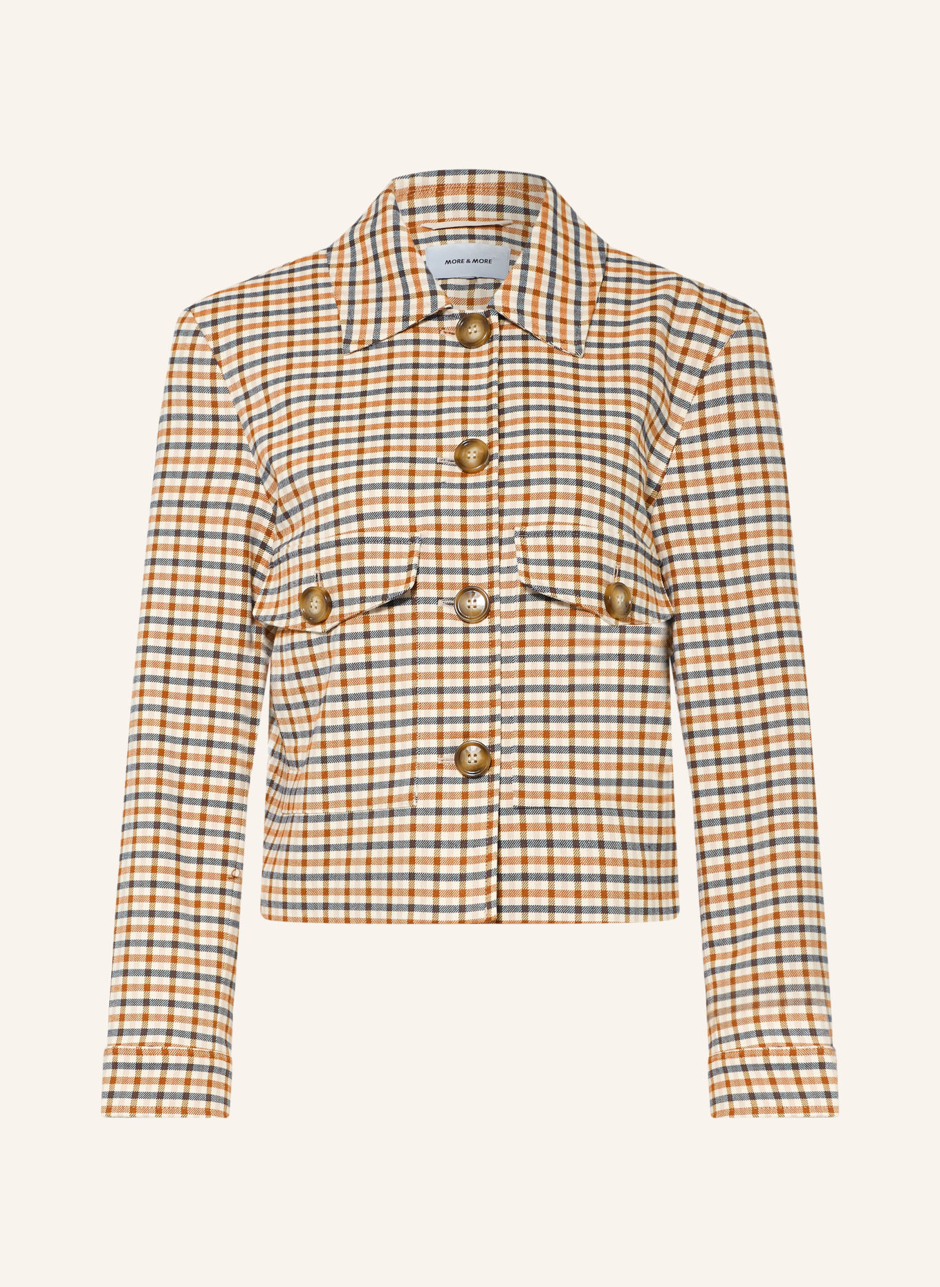 MORE & MORE Blazers: COGNAC / BEIGE / DONKERBLAUW