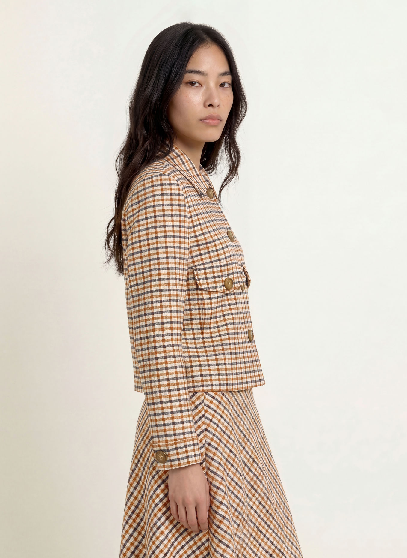 MORE & MORE Blazers: COGNAC / BEIGE / DONKERBLAUW
