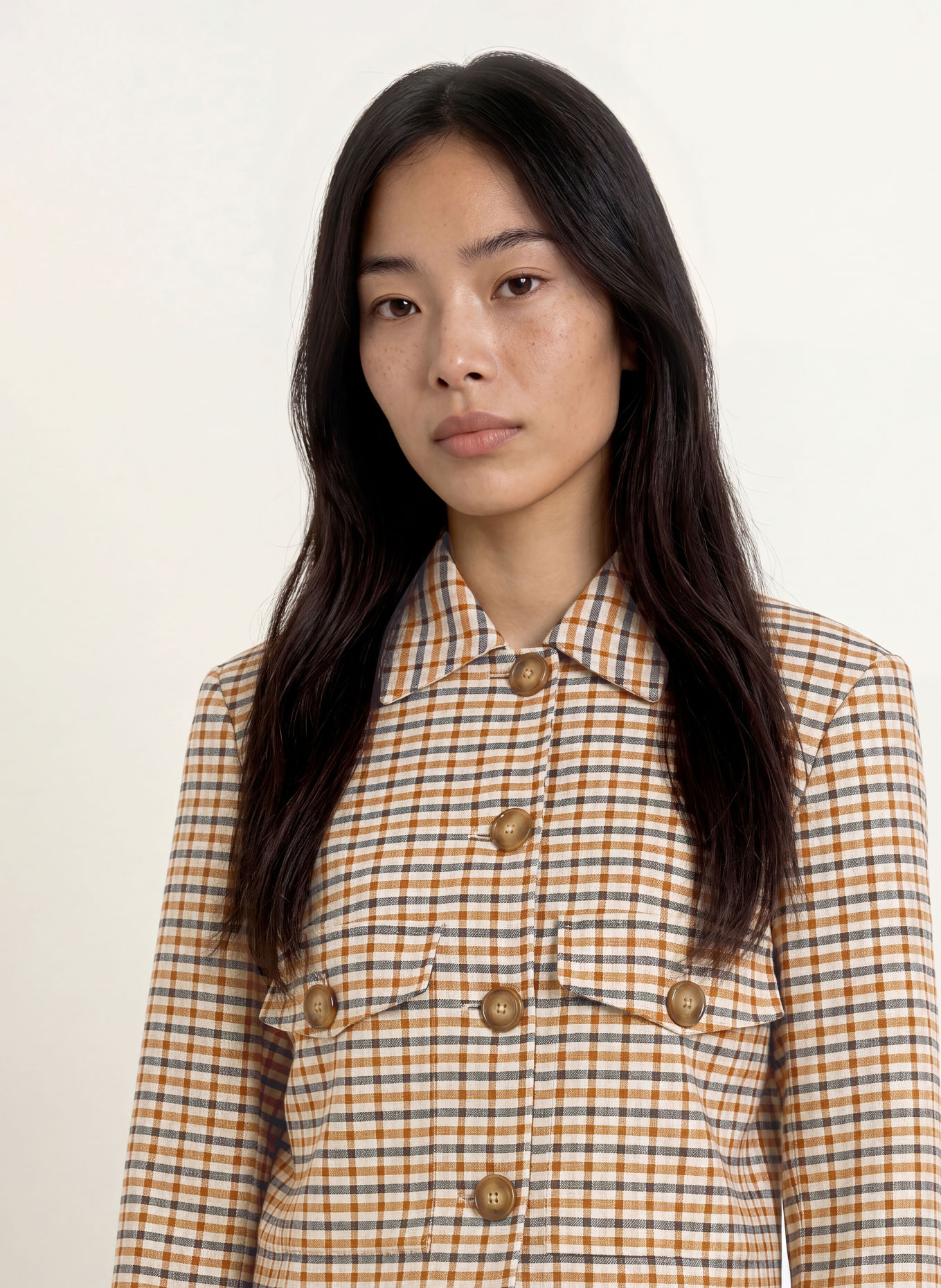 MORE & MORE Blazers: COGNAC / BEIGE / DONKERBLAUW