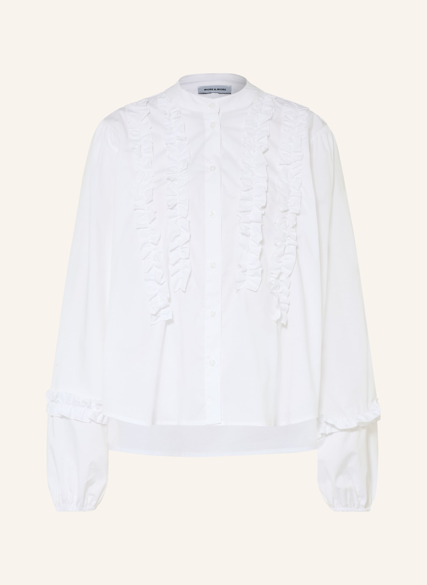 MORE & MORE Blouse with ruffles: WHITE