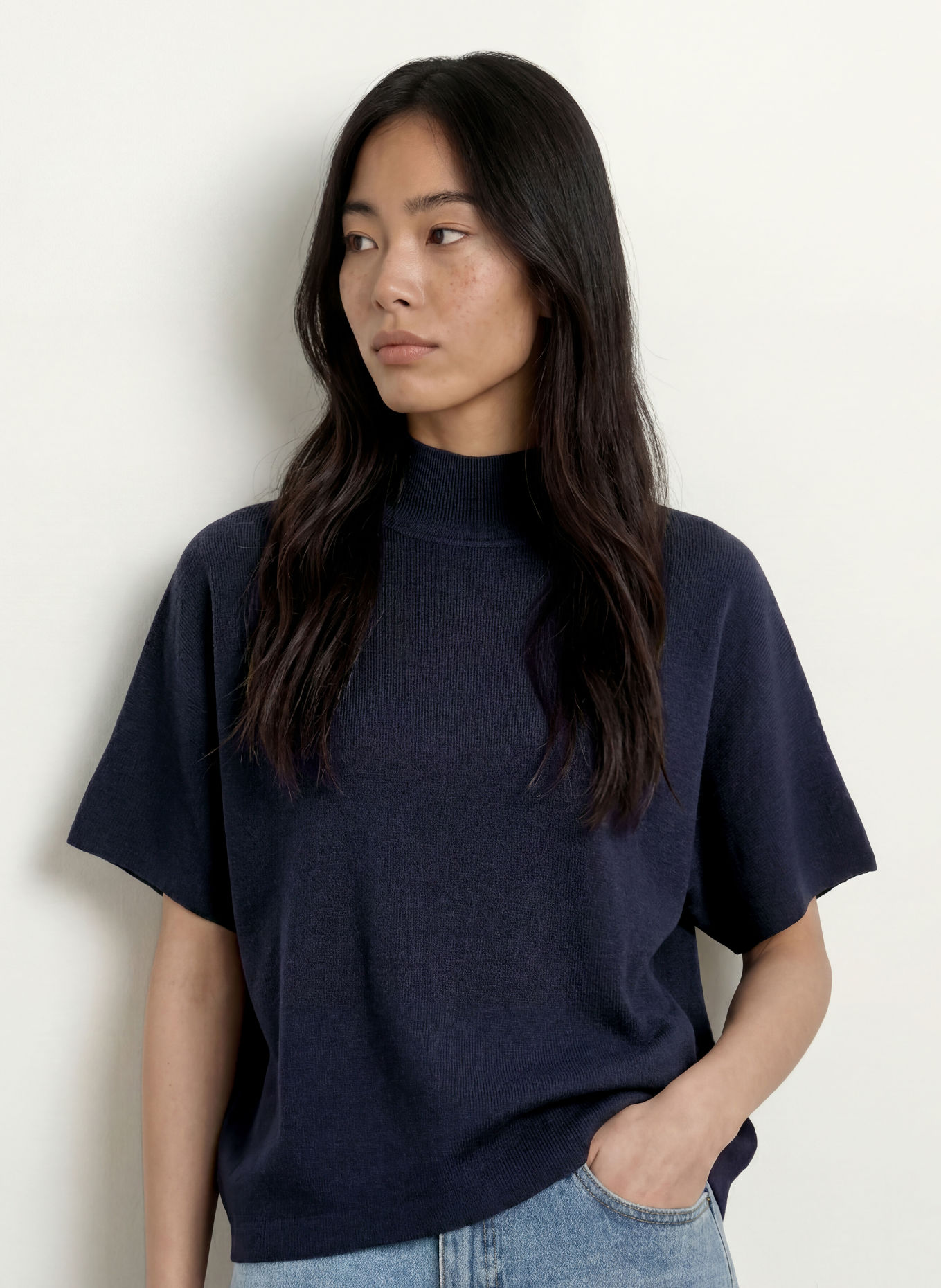 MORE & MORE Strickshirt: DUNKELBLAU