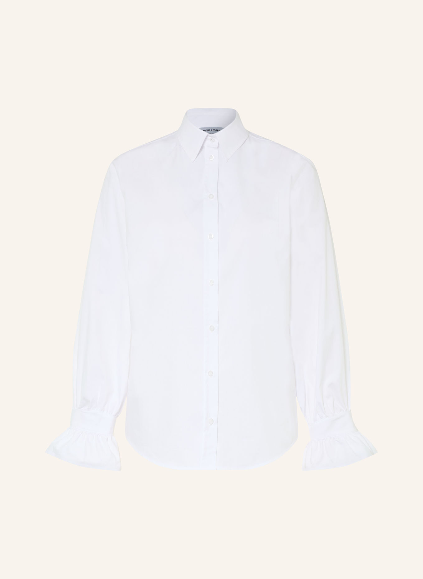 MORE & MORE Ruffled shirt blouse: WHITE