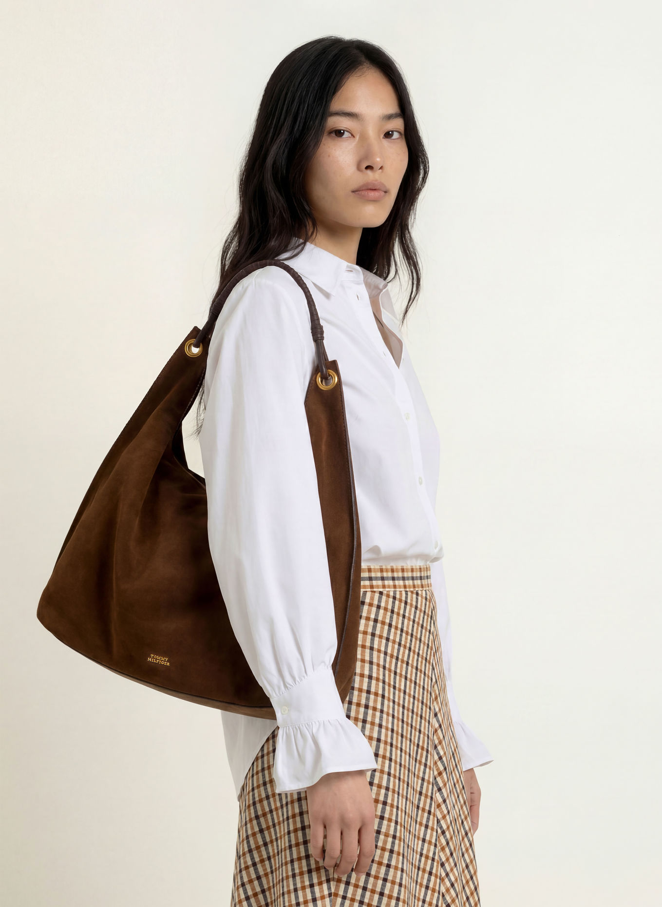MORE & MORE Ruffled shirt blouse: WHITE