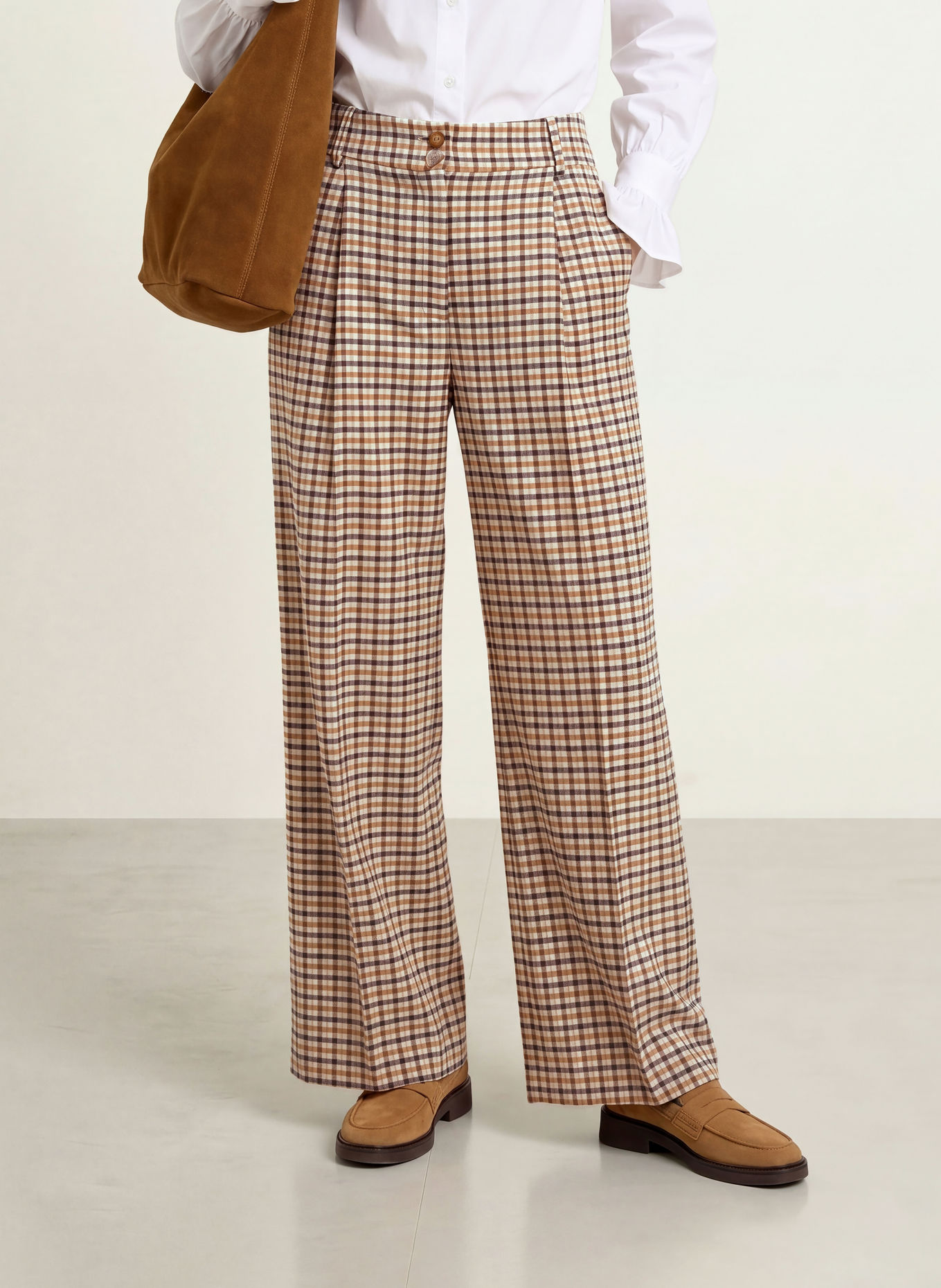 MORE & MORE Culotte: COGNAC / BEIGE / DONKERBLAUW