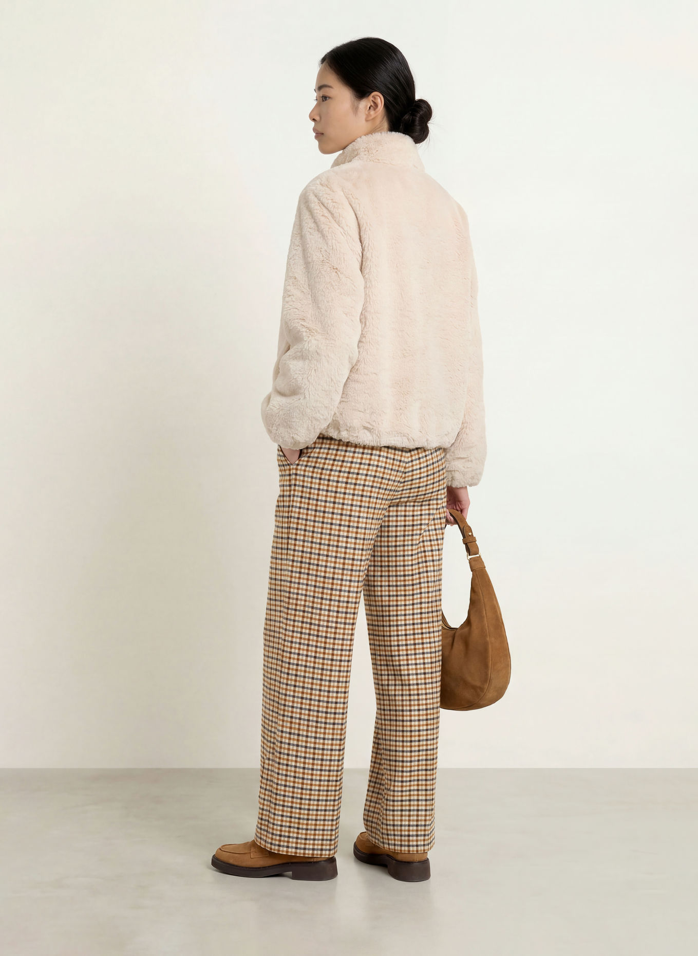 MORE & MORE Blouson van imitatiebont: ECRU