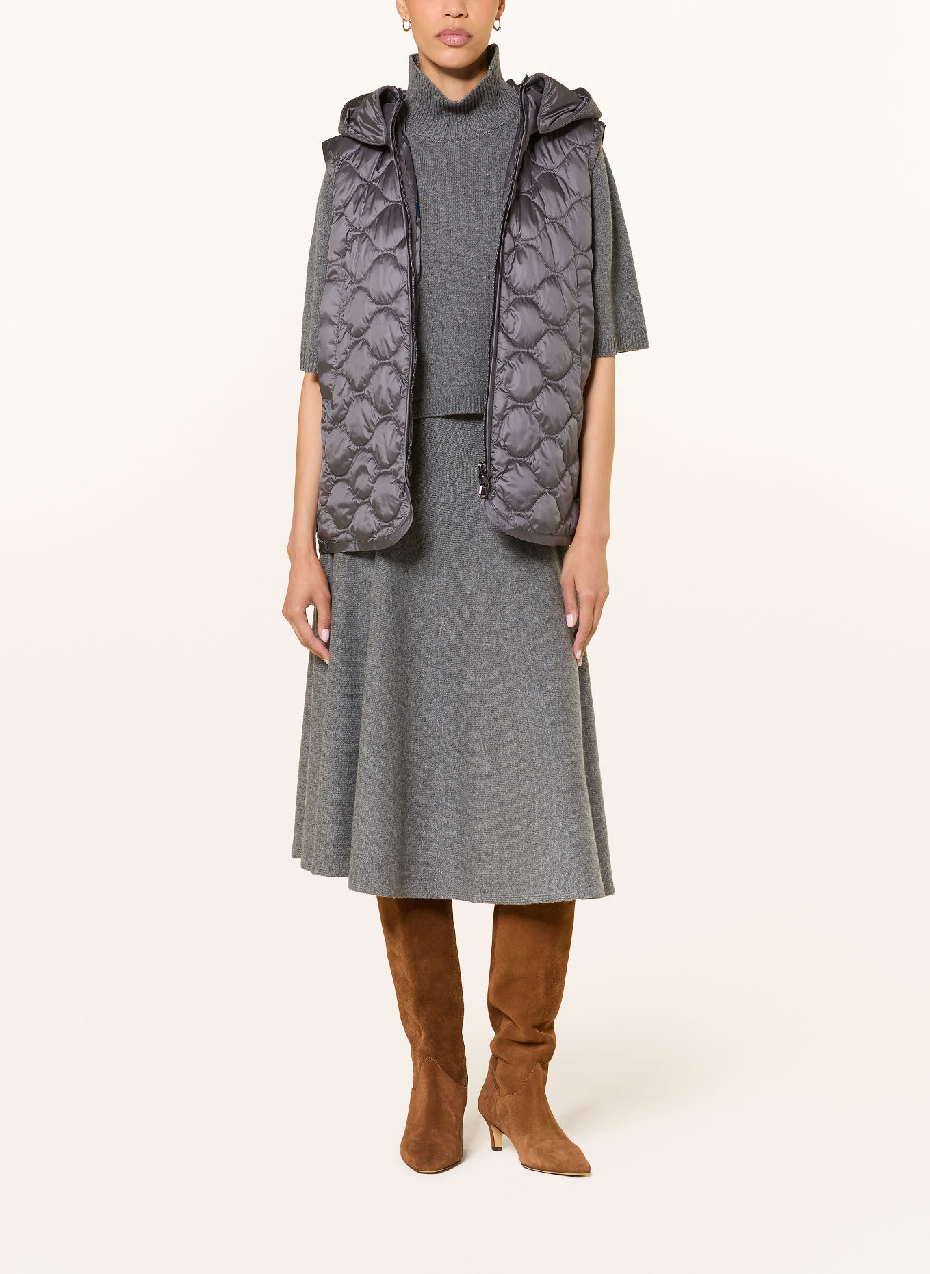 LUISA CERANO Gilet matelassé: GRIS FONCÉ