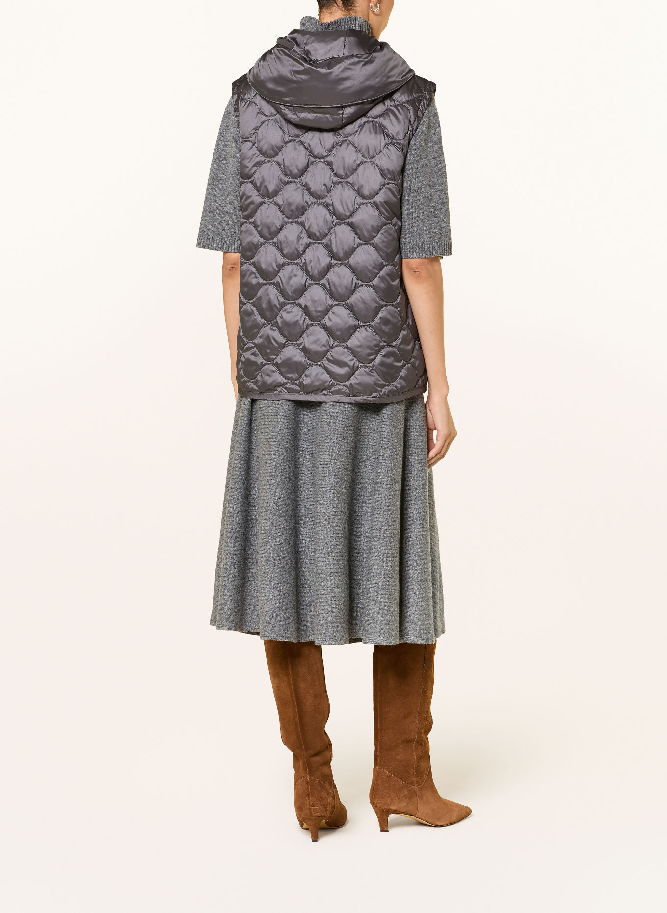 LUISA CERANO Gilet matelassé: GRIS FONCÉ