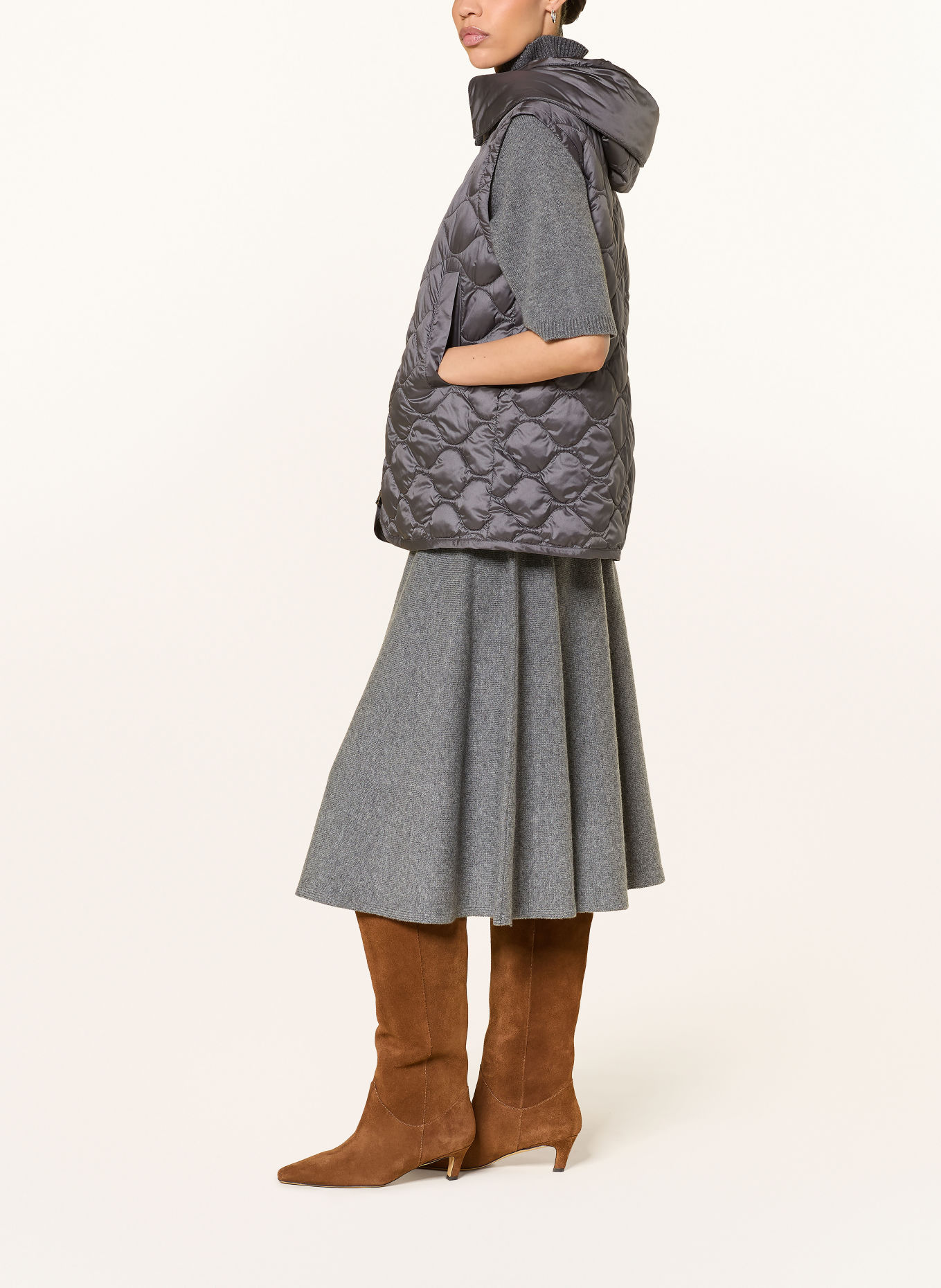 LUISA CERANO Gilet matelassé: GRIS FONCÉ