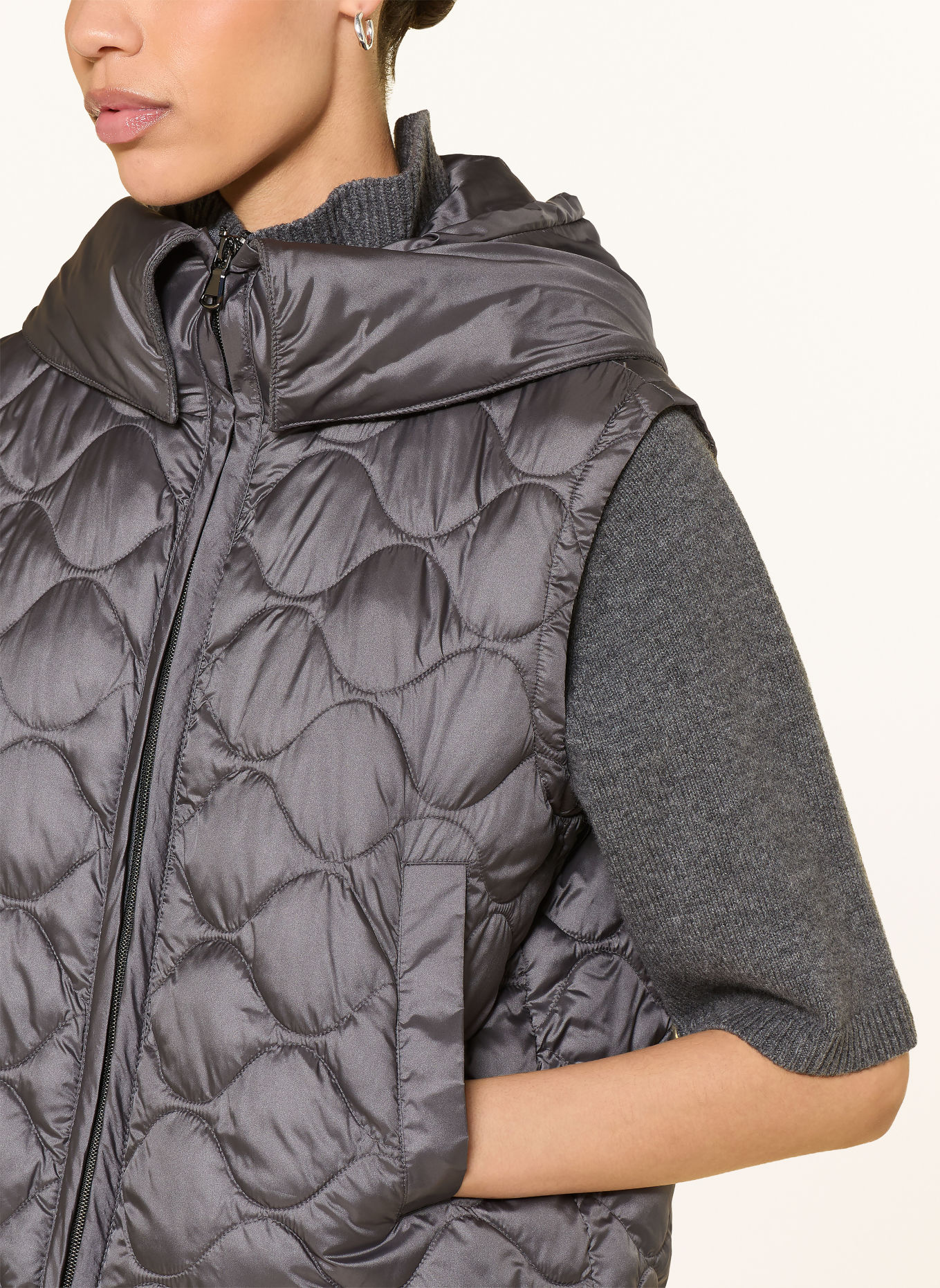LUISA CERANO Gilet matelassé: GRIS FONCÉ
