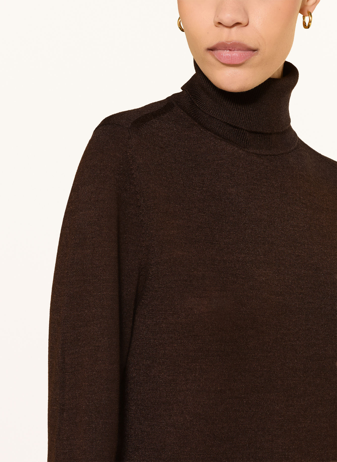 LUISA CERANO Rollkragenpullover: DUNKELBRAUN
