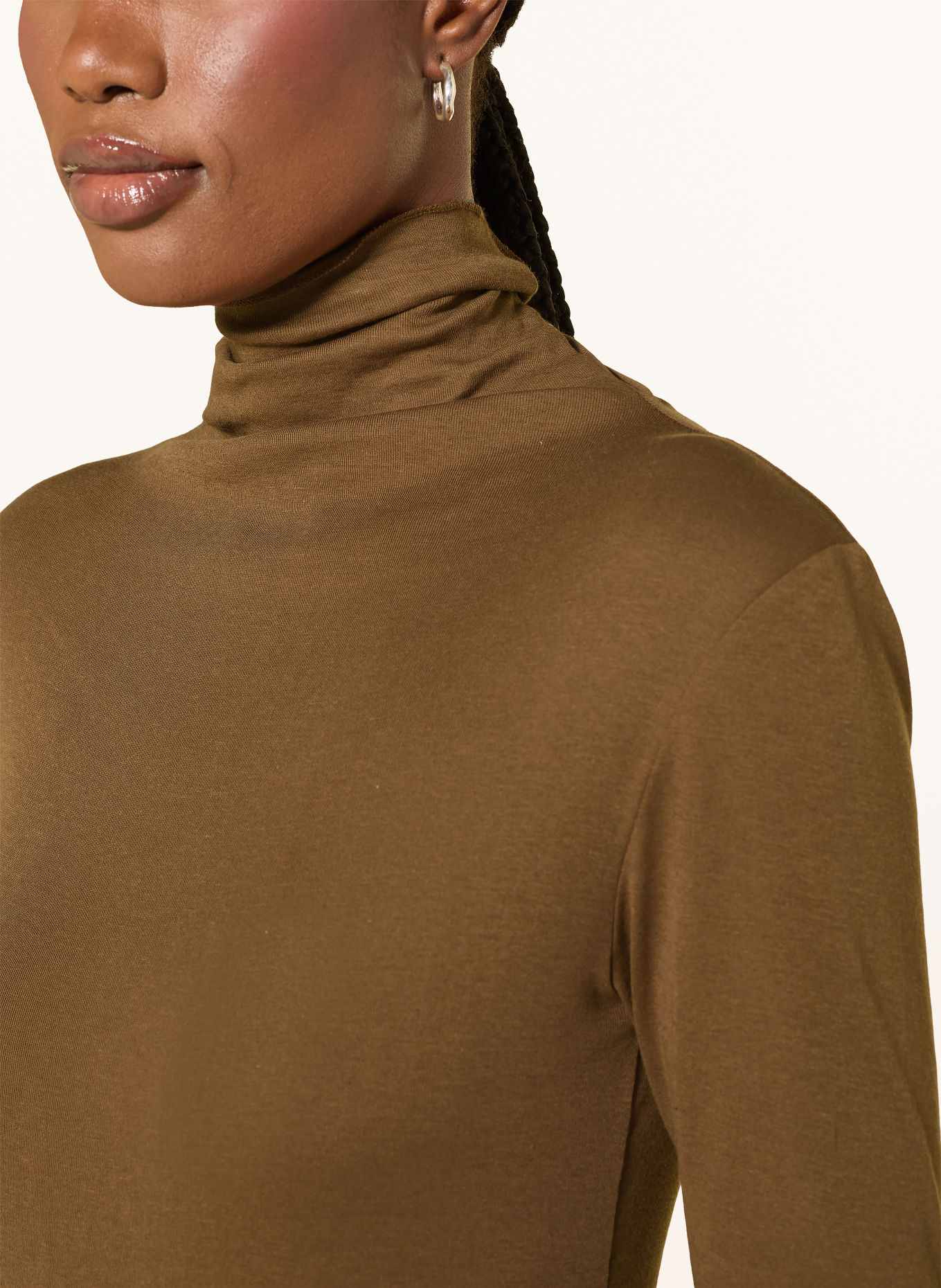LUISA CERANO Turtleneck top: BROWN