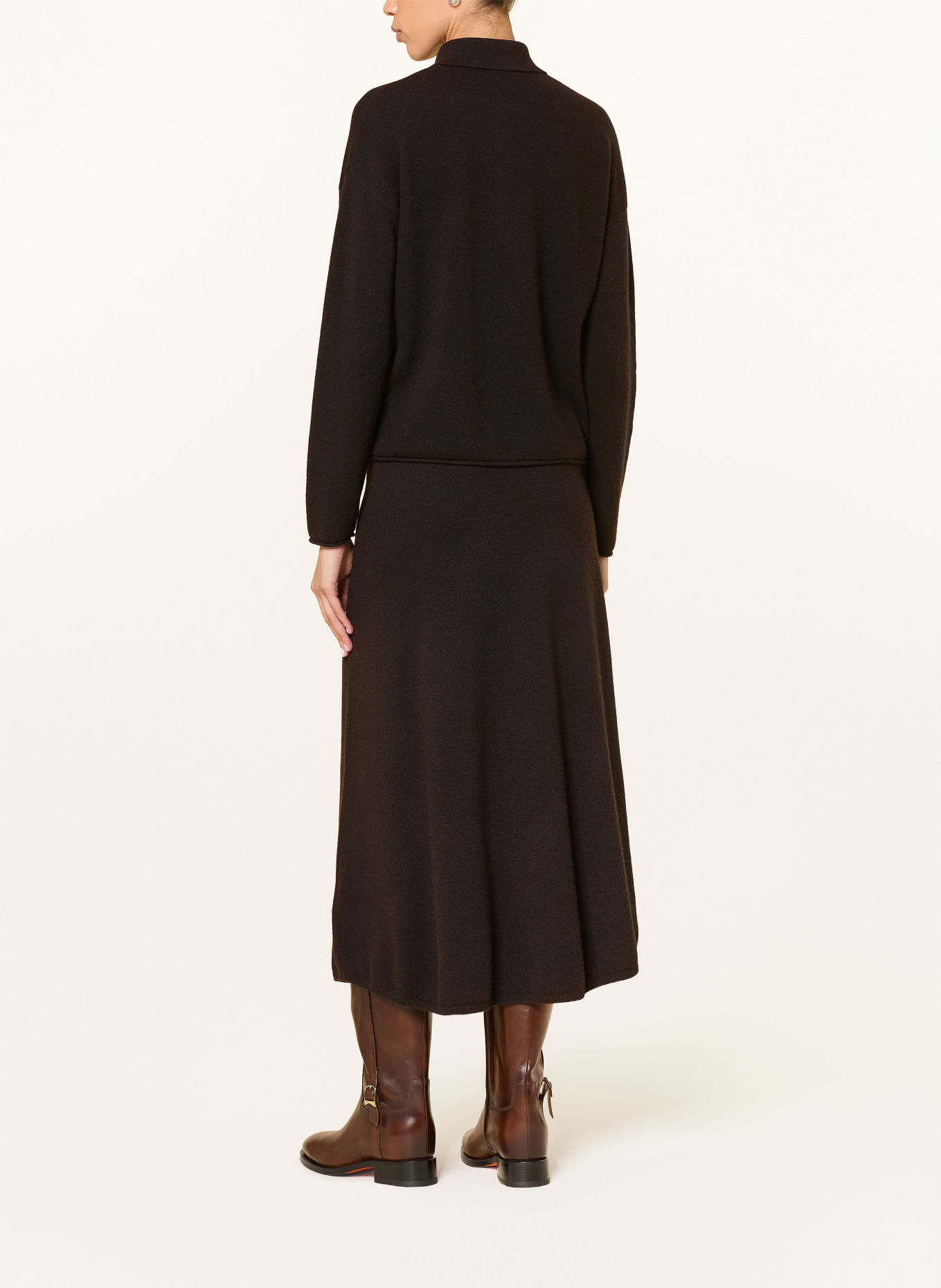 LUISA CERANO Knit skirt: DARK BROWN