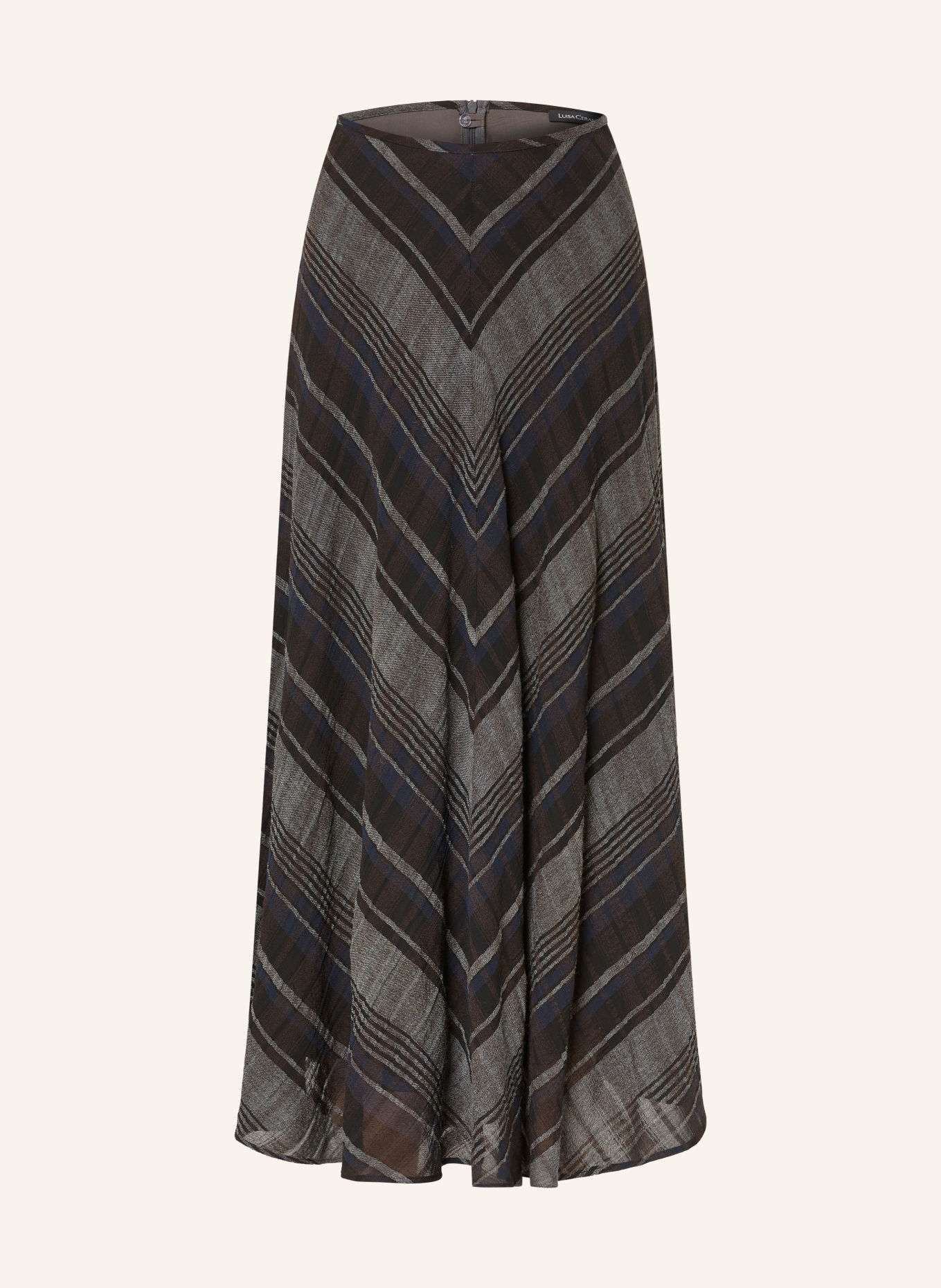 LUISA CERANO Skirt: GRAY / DARK BROWN / DARK BLUE