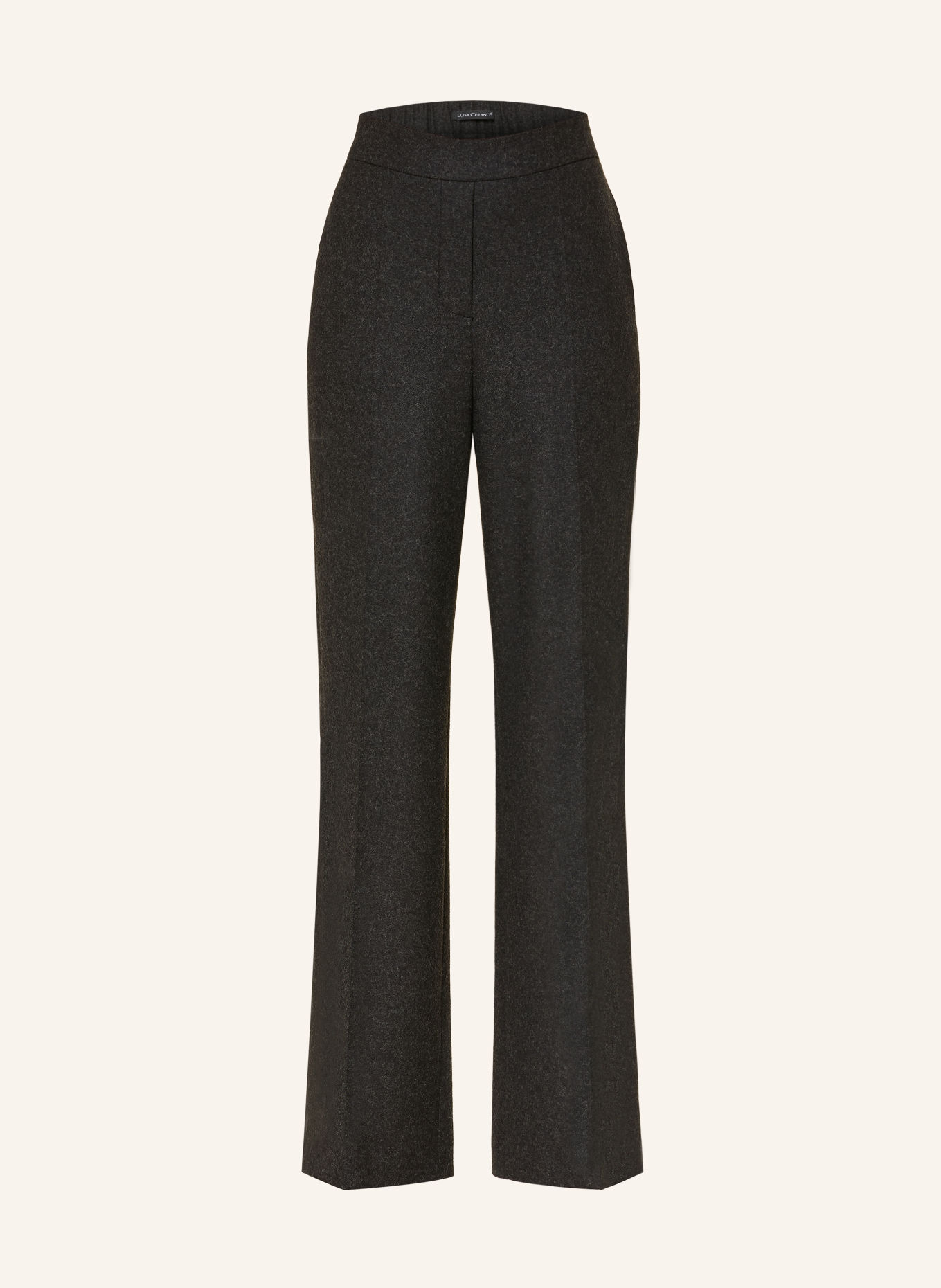 LUISA CERANO Pantalon palazzo en flanelle: GRIS FONCÉ