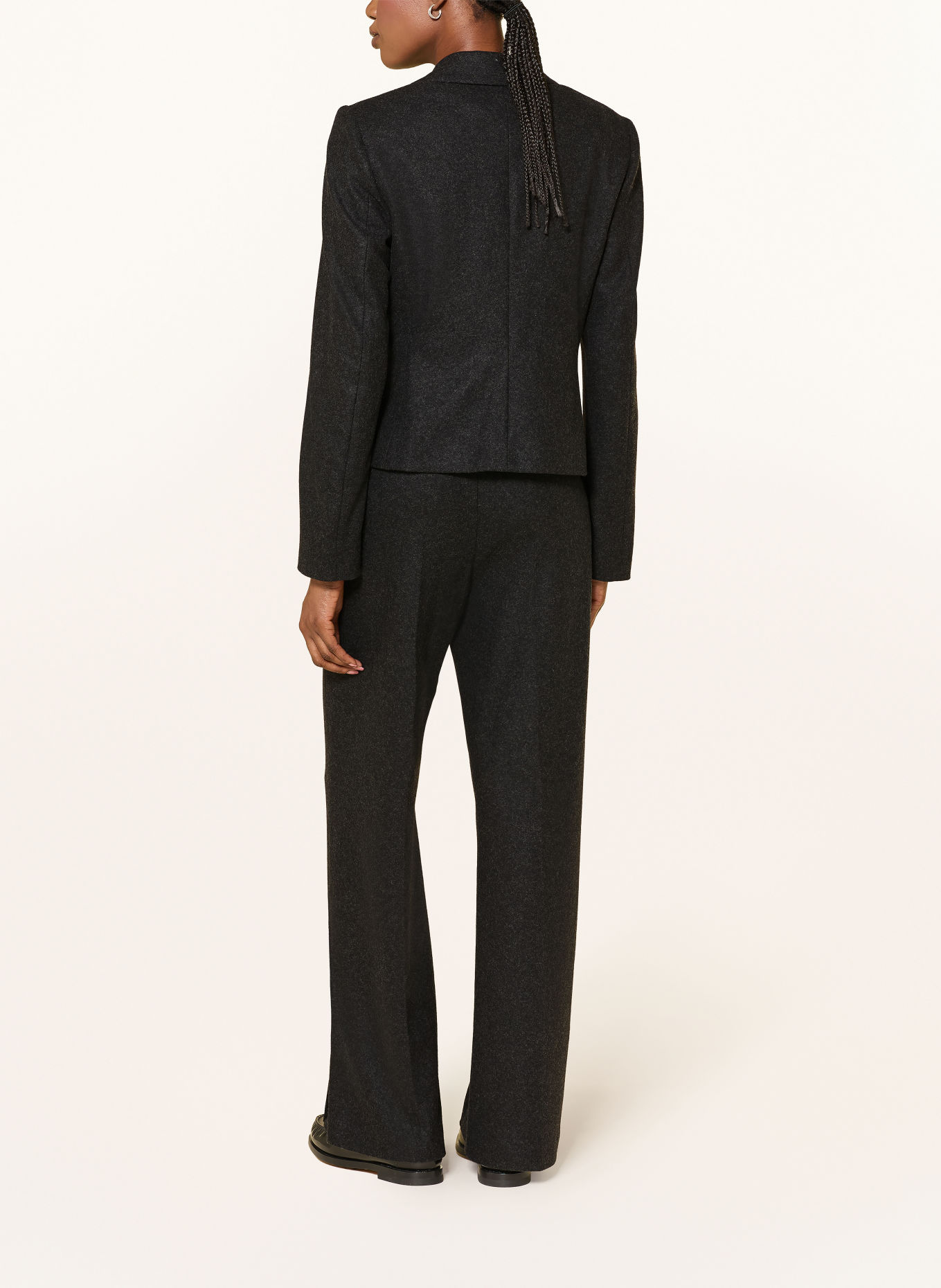 LUISA CERANO Pantalon palazzo en flanelle: GRIS FONCÉ