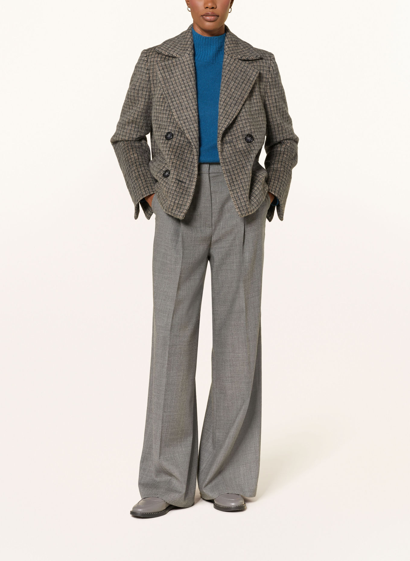 LUISA CERANO Kastenjacke: GRAU / BEIGE / DUNKELGRAU