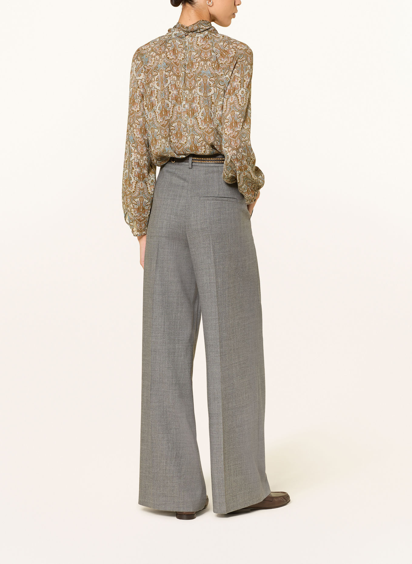 LUISA CERANO Chemisier à fils pailletés: TAUPE / ROSE / BLEU CLAIR