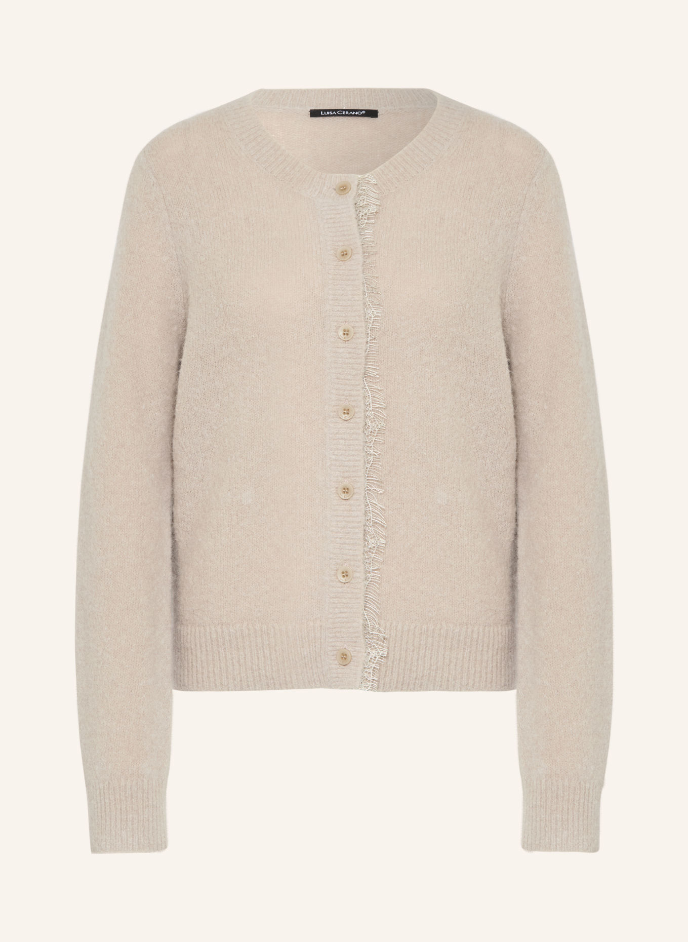 LUISA CERANO Strickjacke mit Alpaka: HELLGRAU