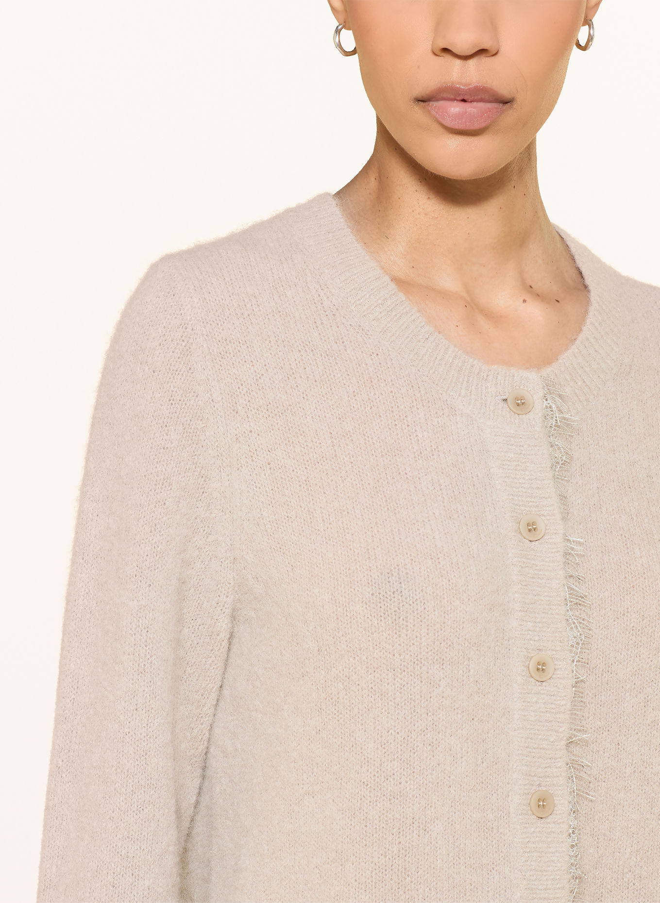 LUISA CERANO Strickjacke mit Alpaka: HELLGRAU