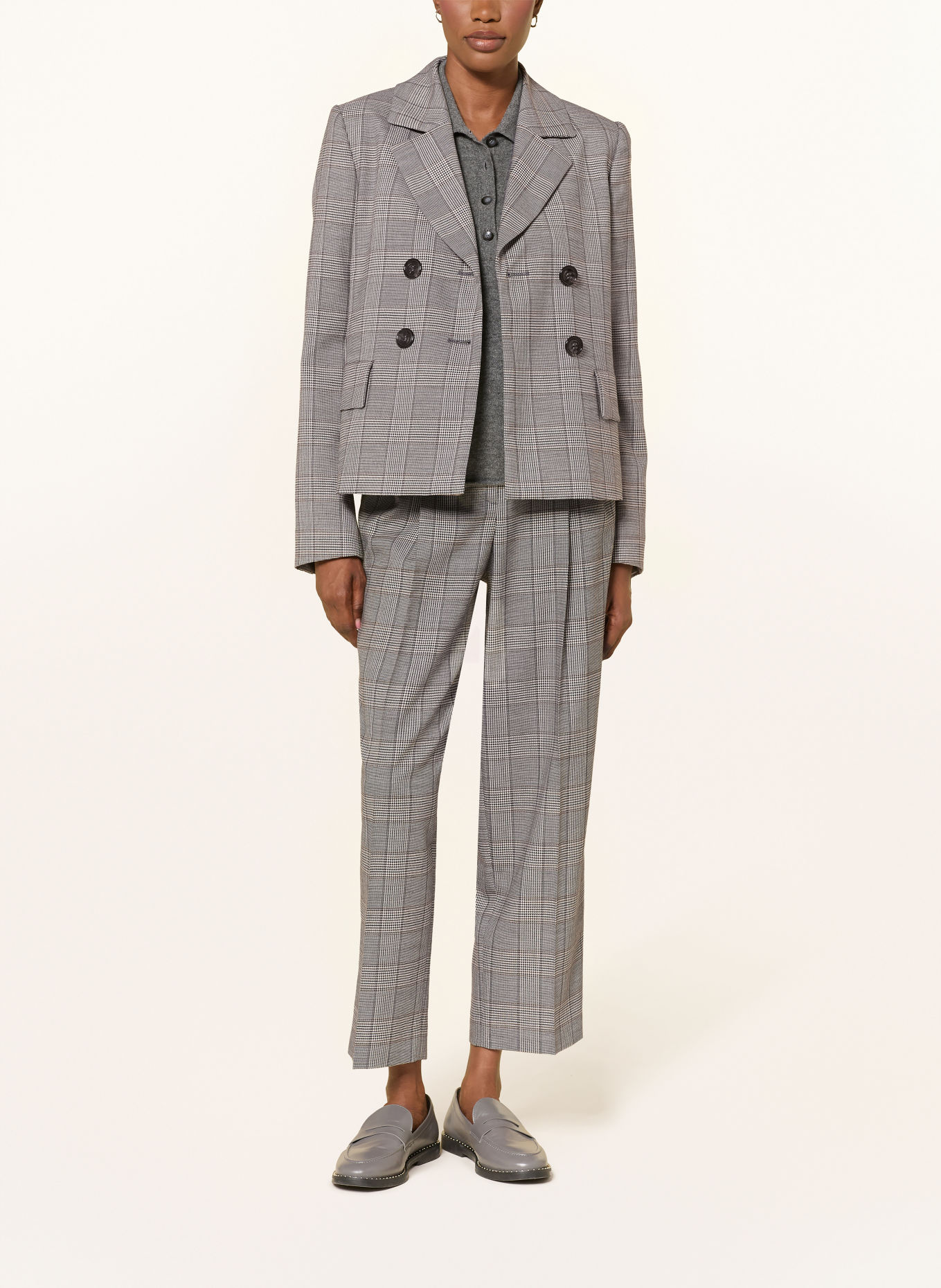 LUISA CERANO Blazer: GRIS / MARRON / NOIR