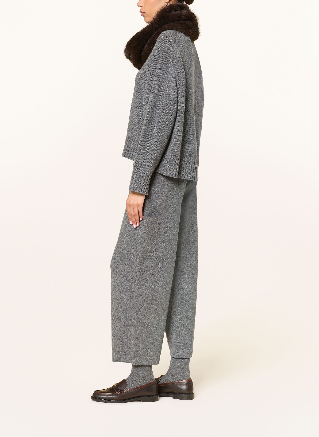 LUISA CERANO Knit culottes: GRAY