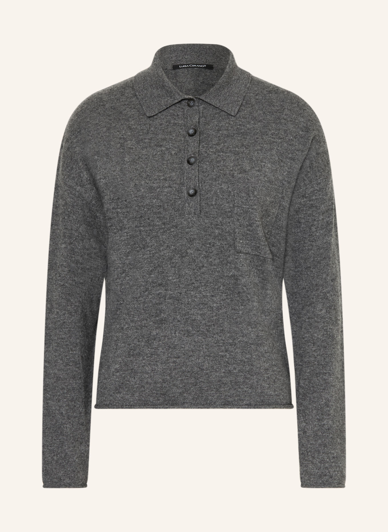 LUISA CERANO Knit polo shirt: GRAY