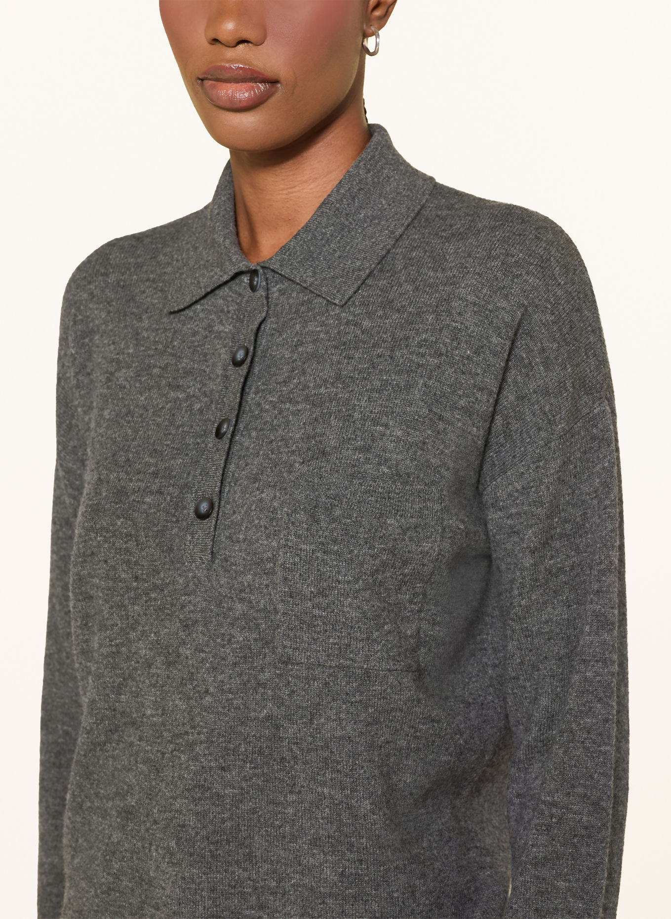 LUISA CERANO Knit polo shirt: GRAY