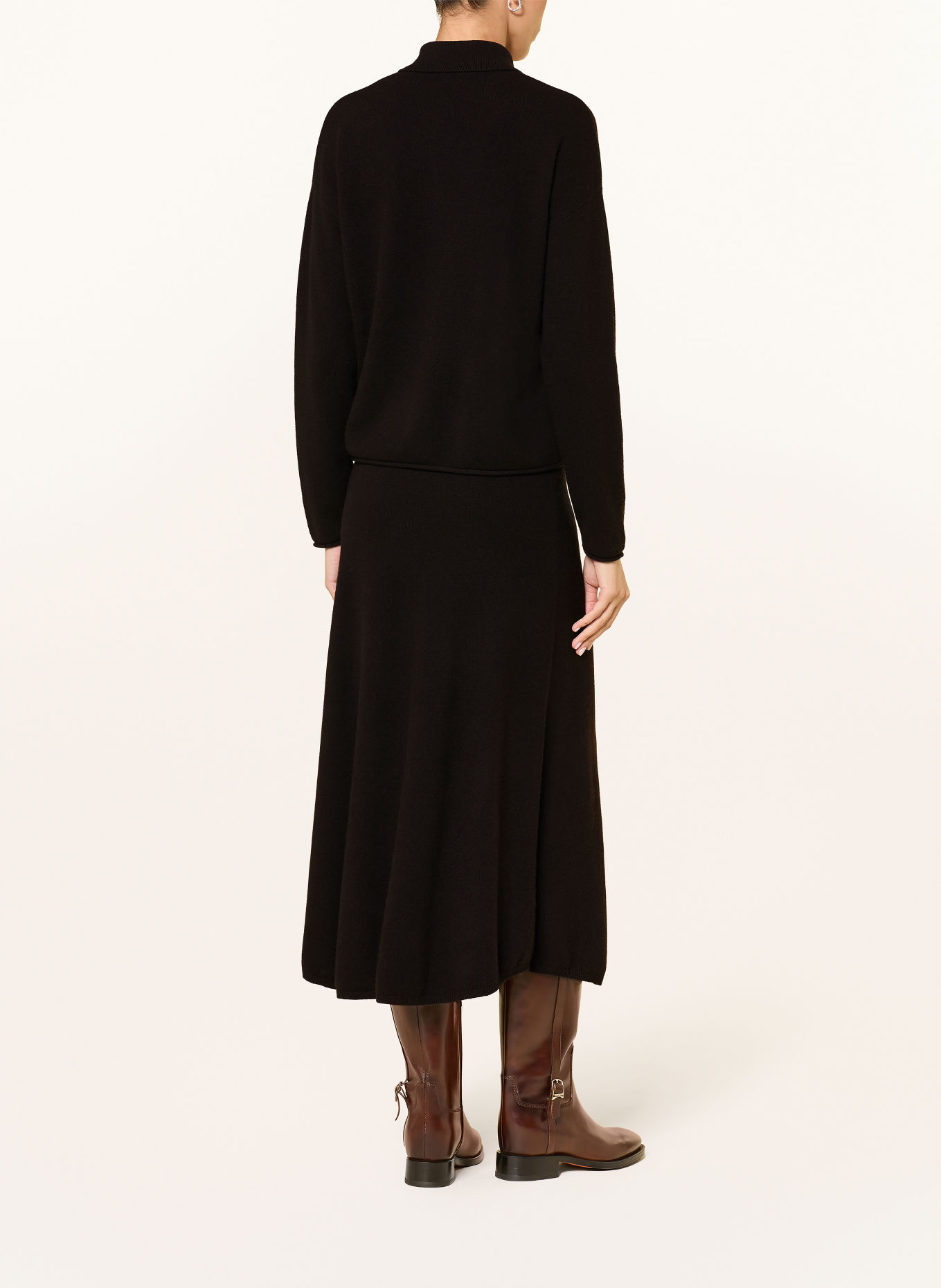 LUISA CERANO Knit polo shirt: DARK BROWN