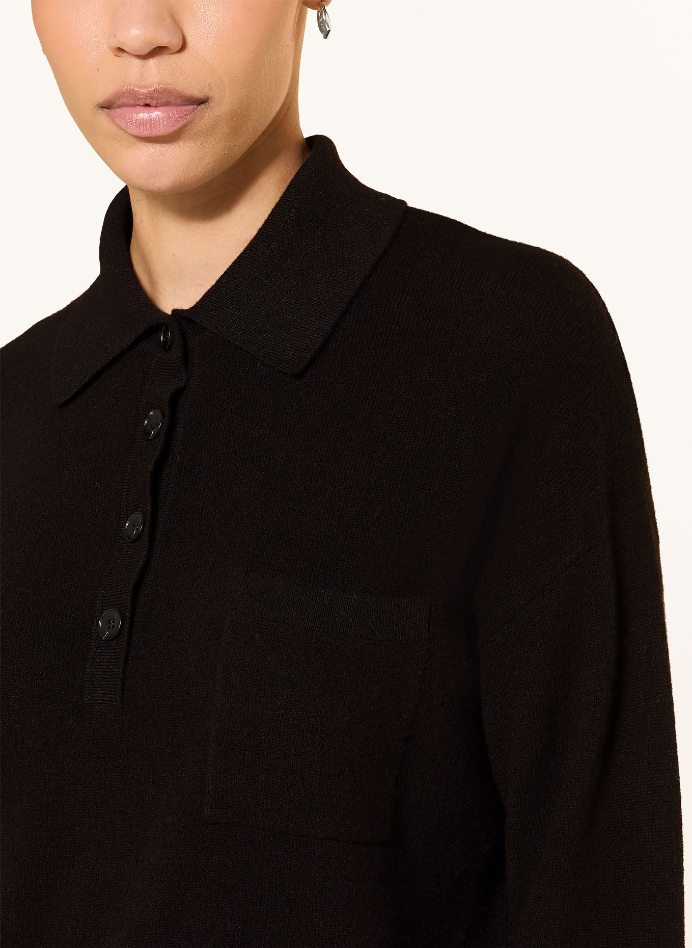 LUISA CERANO Knit polo shirt: DARK BROWN